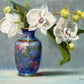 Enamel with Orchids by Stacy Barter at LePrince Galleries