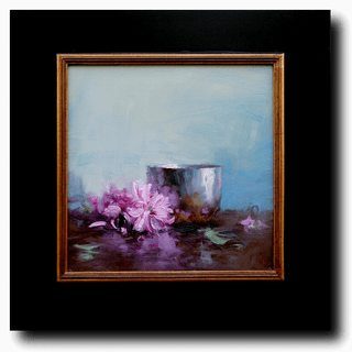 Cherry Blossoms with Silver Cup by Ning Lee at LePrince Galleries