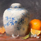 Spice Jar with Oranges and Hydrangea by Stacy Barter at LePrince Galleries