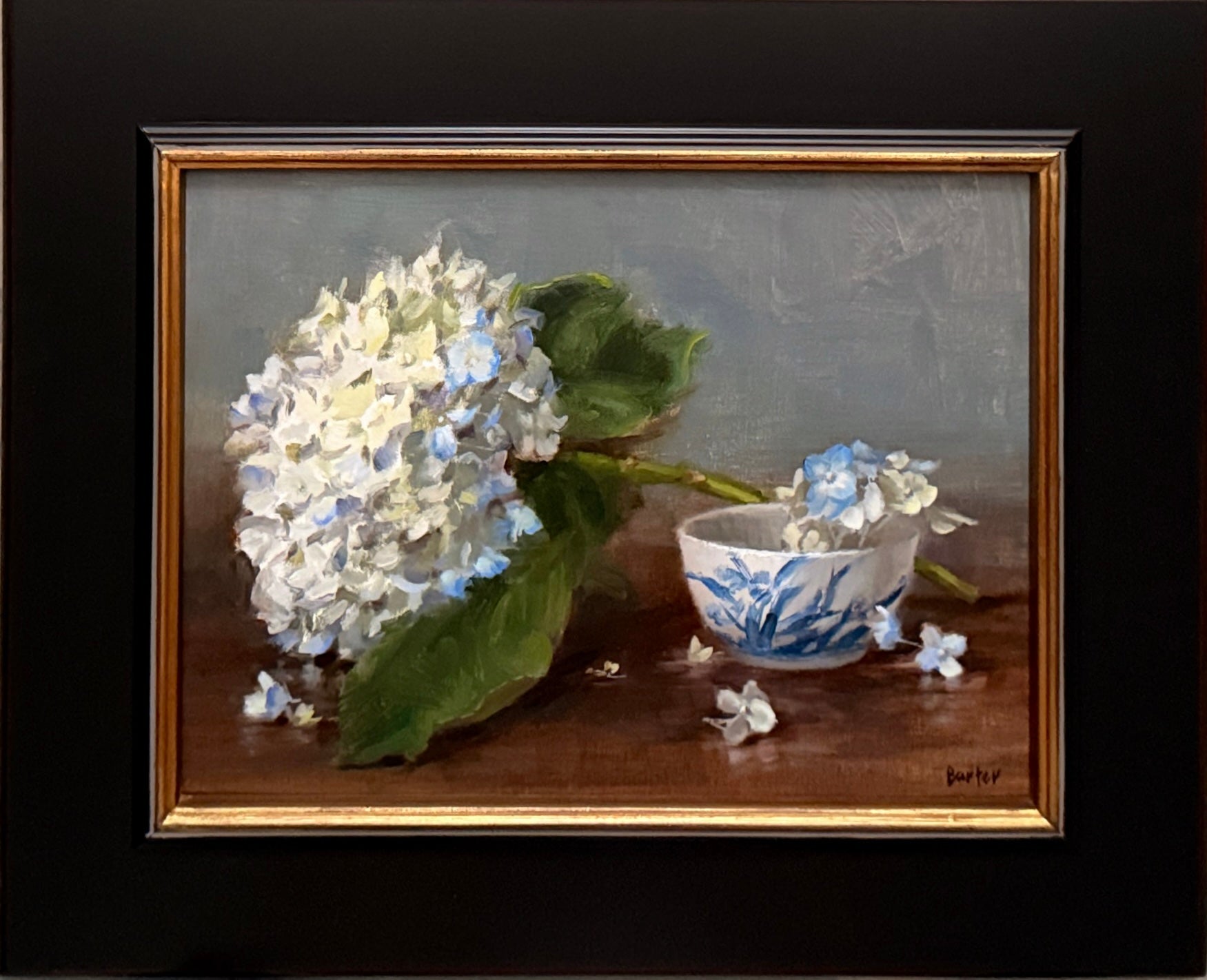 Blue Tipped Hydrangea with Porcelain