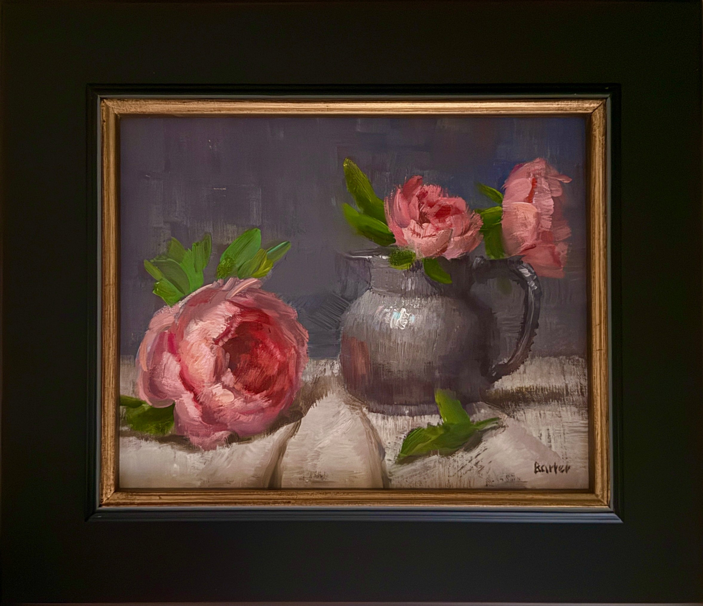 Peonies with Pewter
