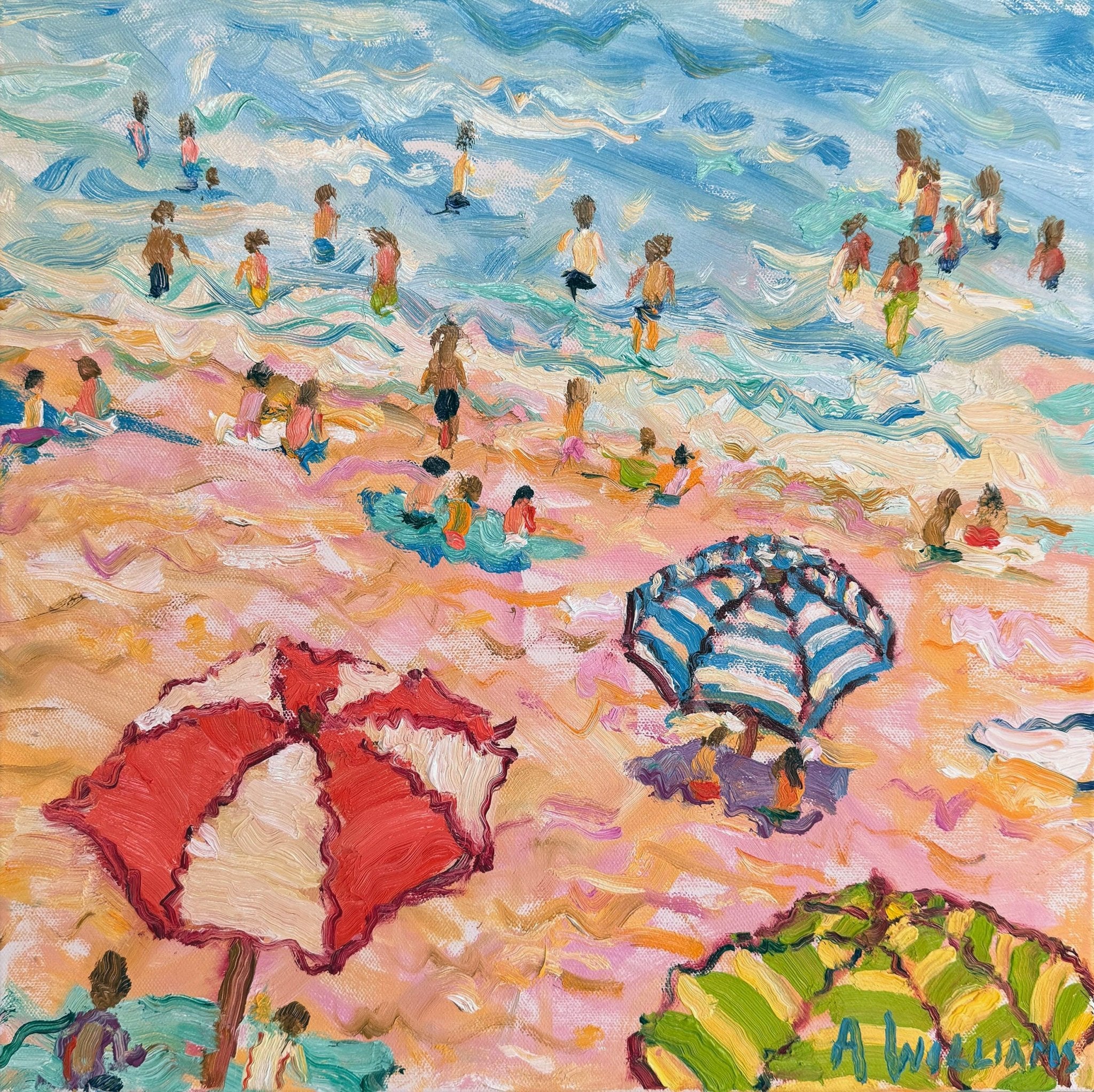 Beach in Biarritz by Alice Williams at LePrince Galleries