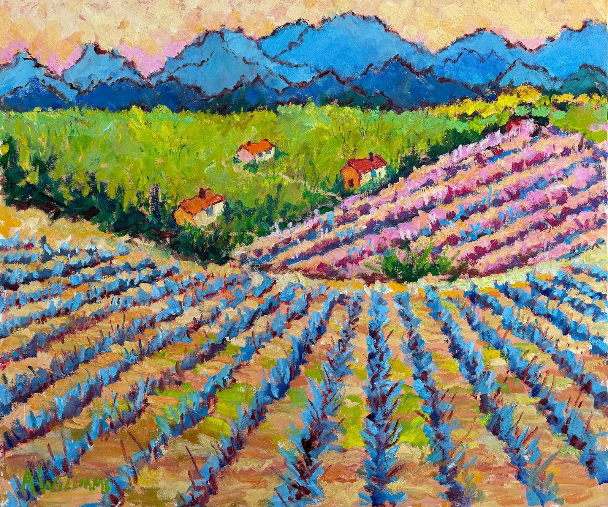 Luberon Lavender Fields, Bonnieux by Alice Williams at LePrince Galleries