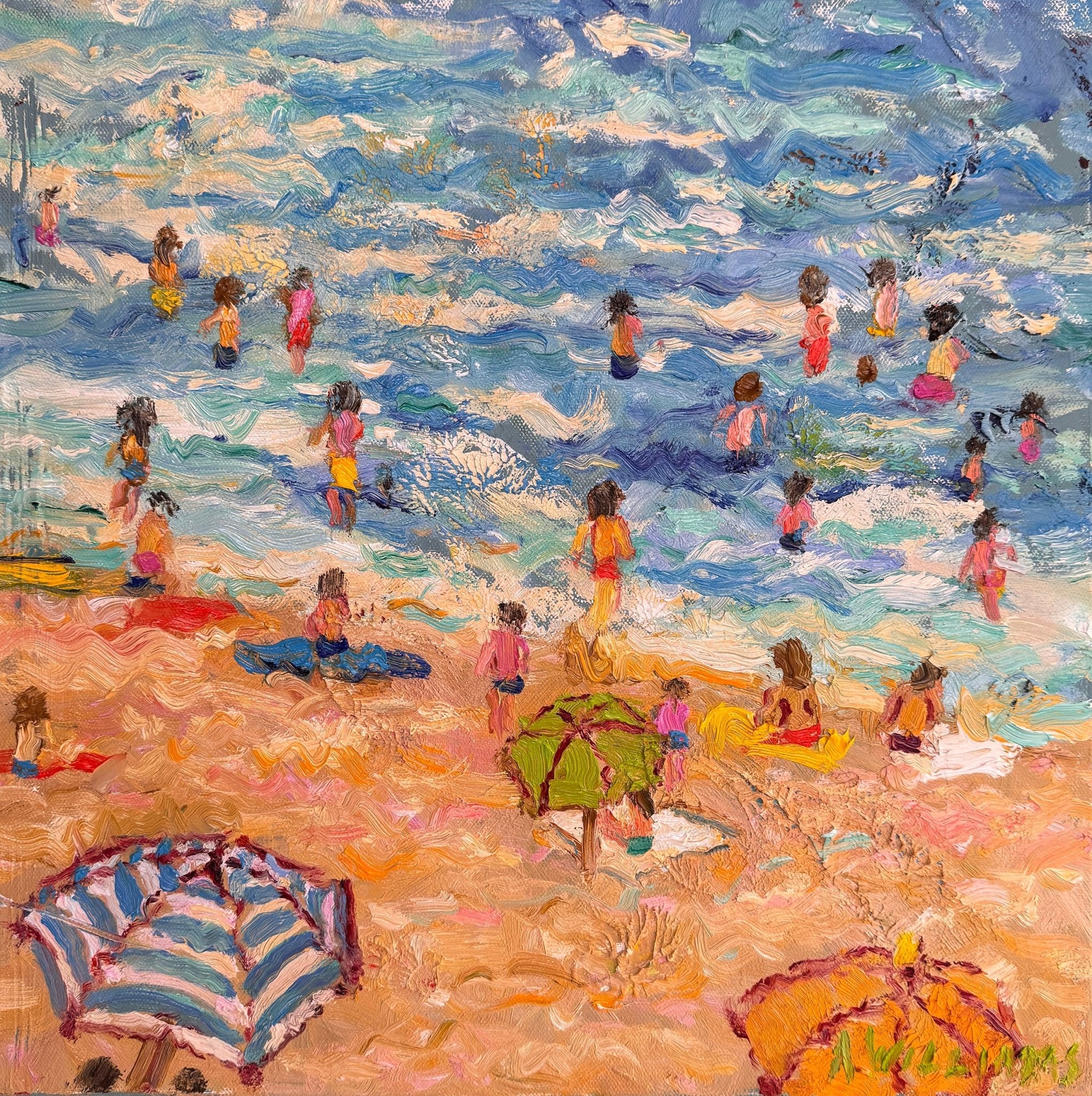 Memories of Biarritz Beach by Alice Williams at LePrince Galleries