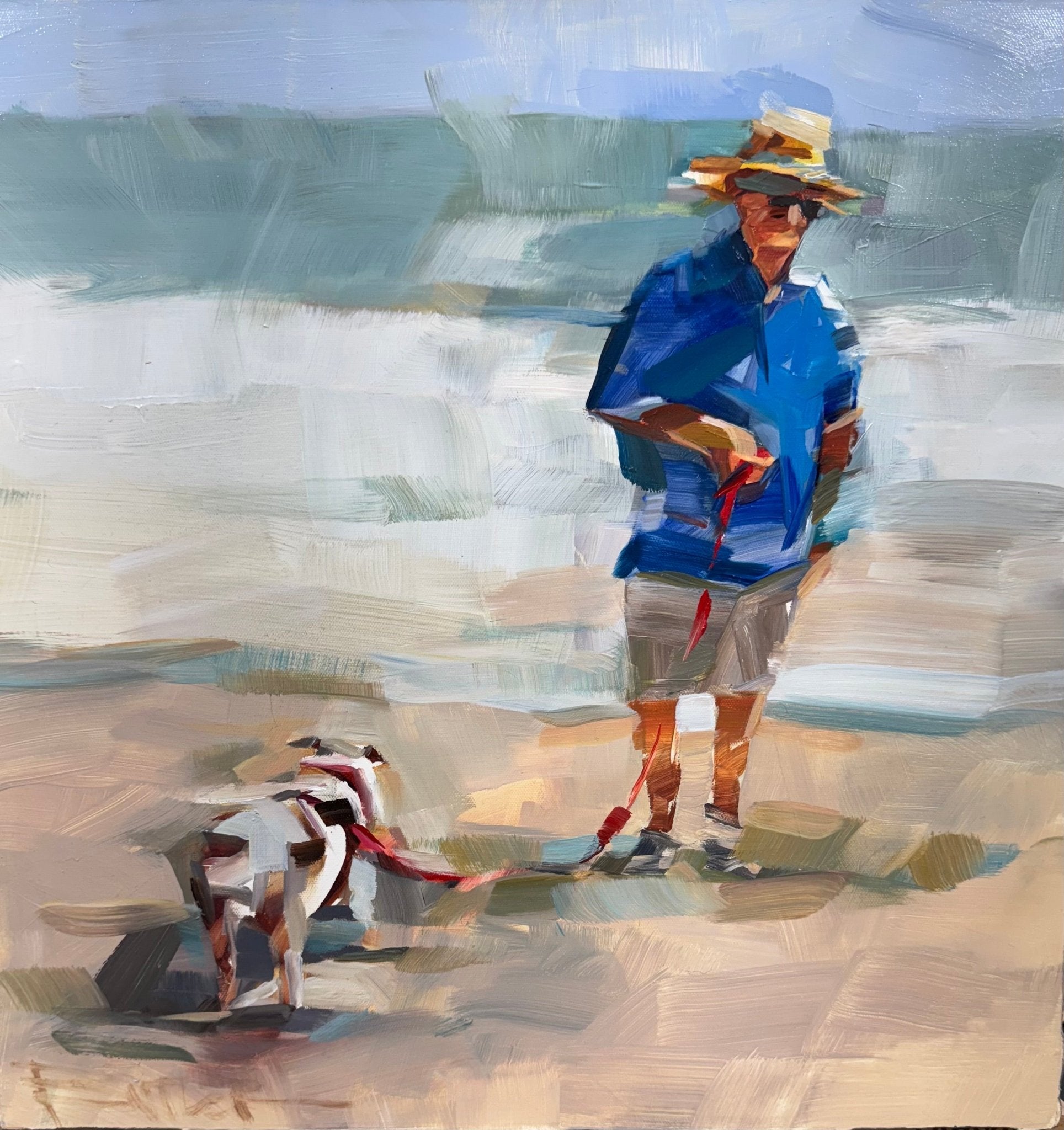 Salty Paws and Straw Hat by Curt Butler at LePrince Galleries