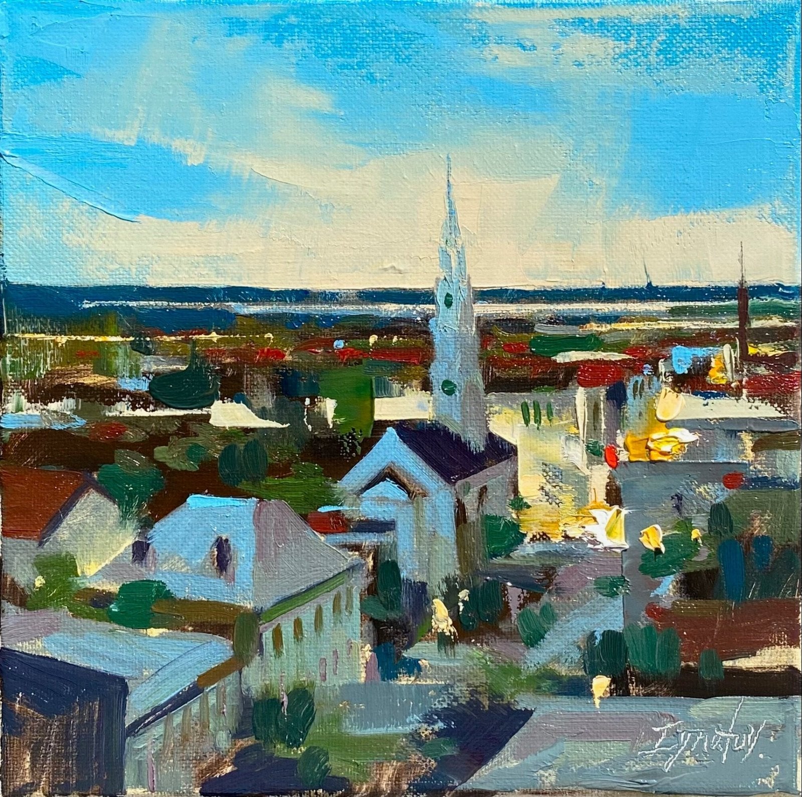 Broad Street at Dusk, Study by Ignat Ignatov at LePrince Galleries