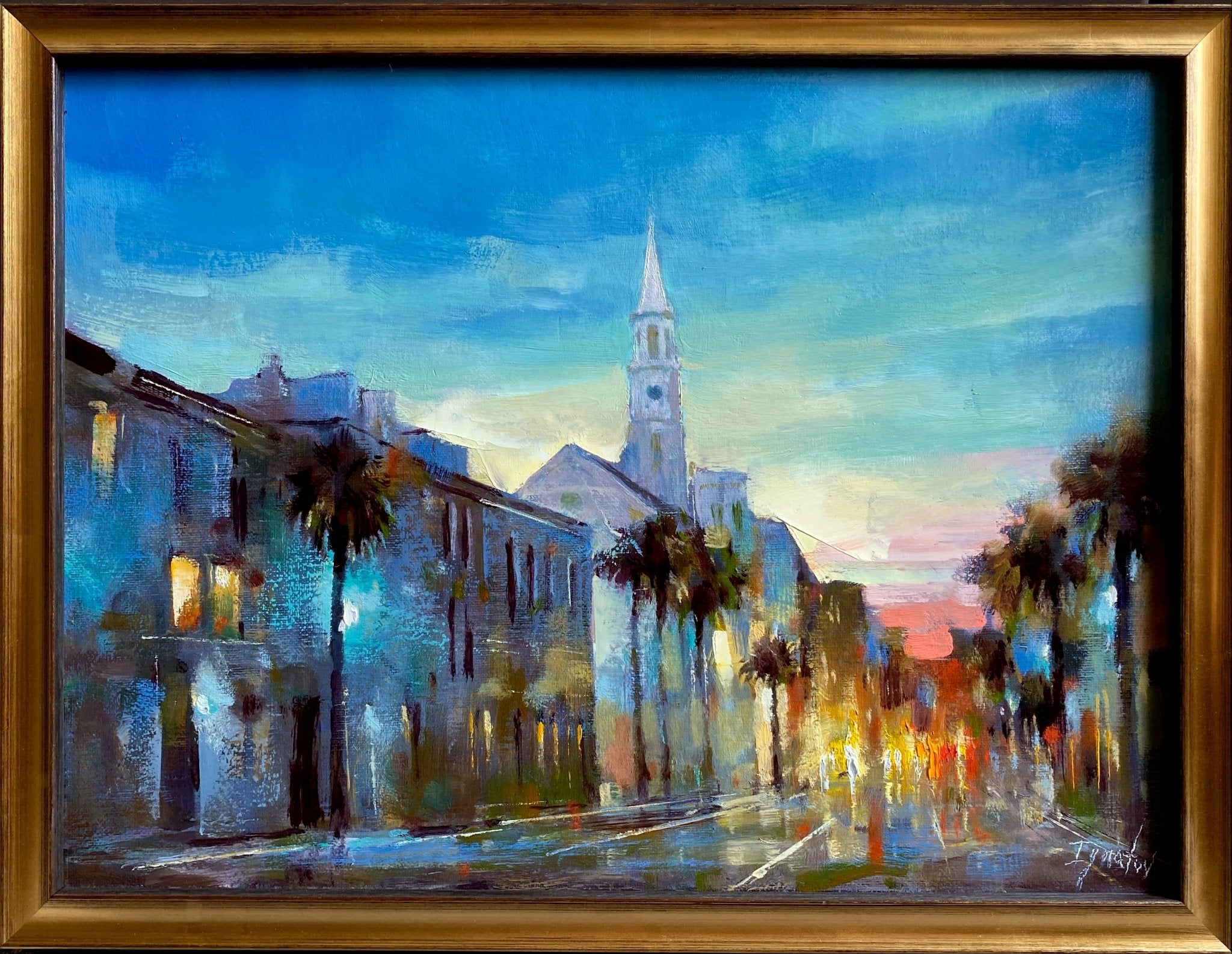 Broad Street Dusk by Ignat Ignatov at LePrince Galleries