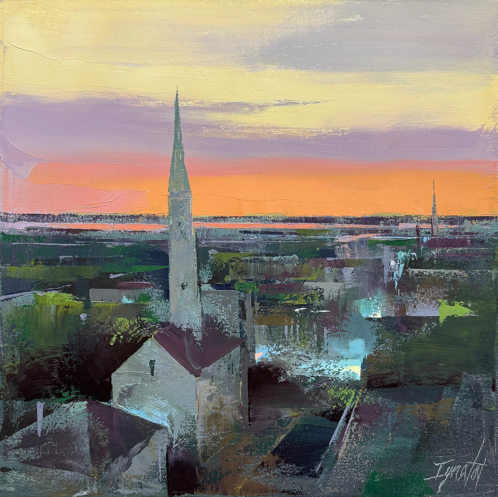Broad Street Dusk by Ignat Ignatov at LePrince Galleries