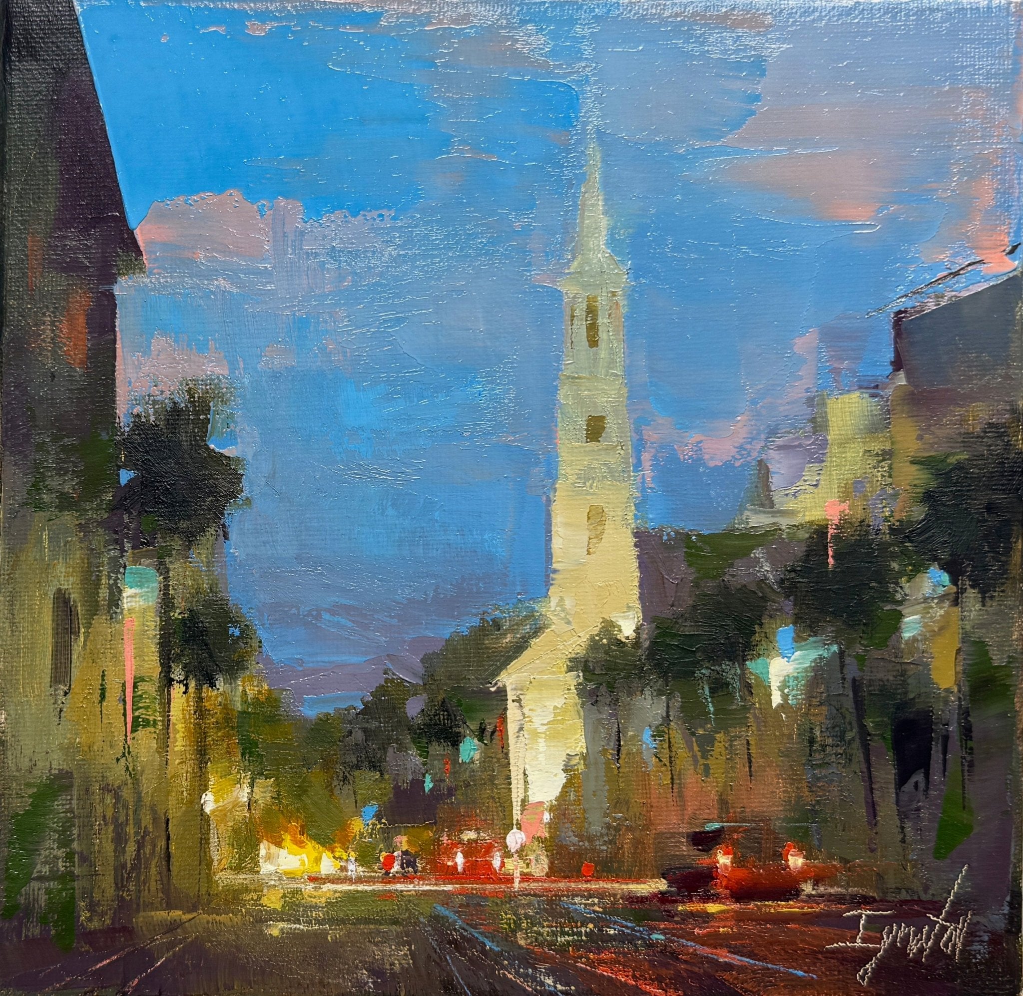 Broad Street Evening by Ignat Ignatov at LePrince Galleries