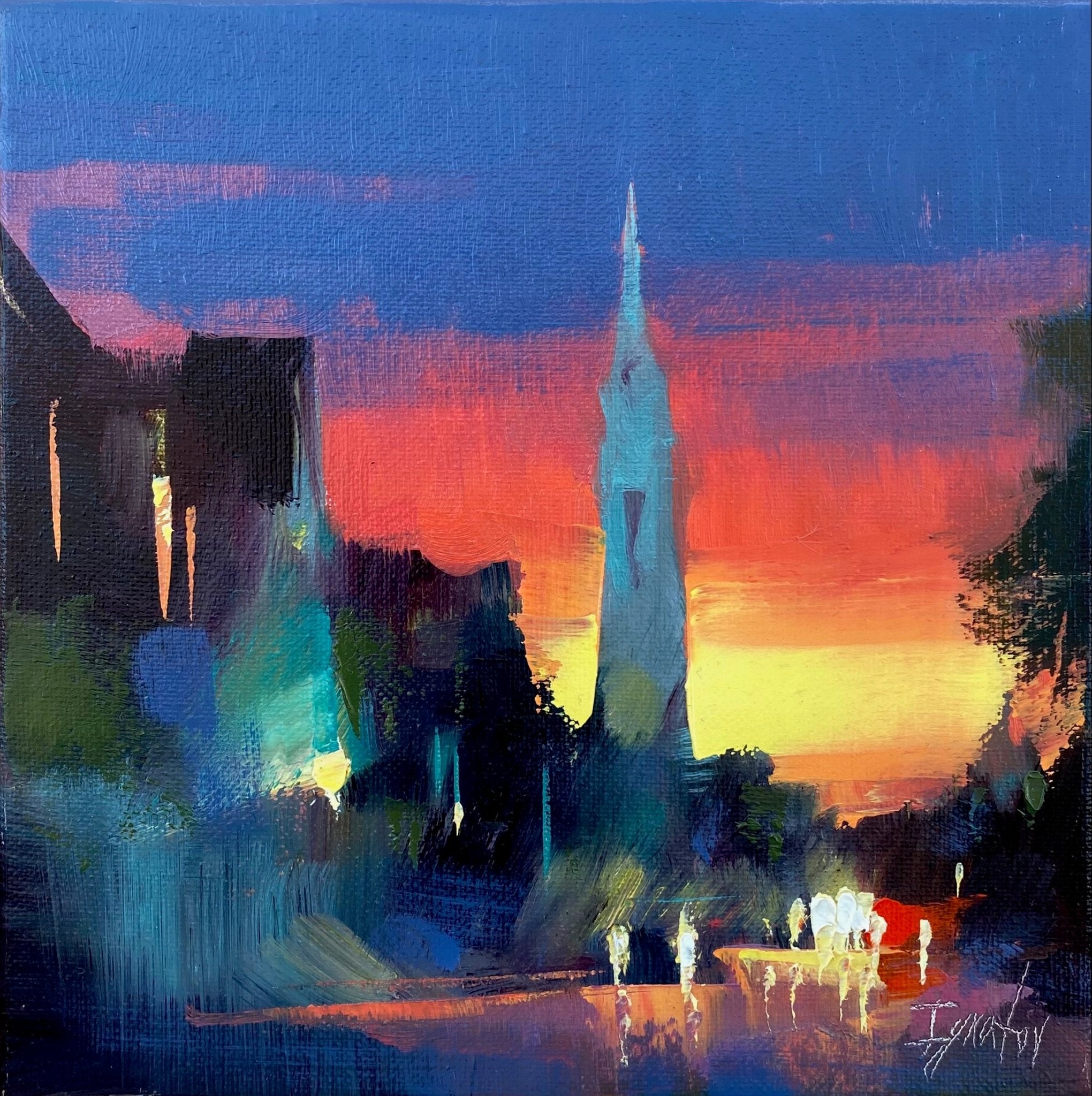 Broad Street Evening by Ignat Ignatov at LePrince Galleries