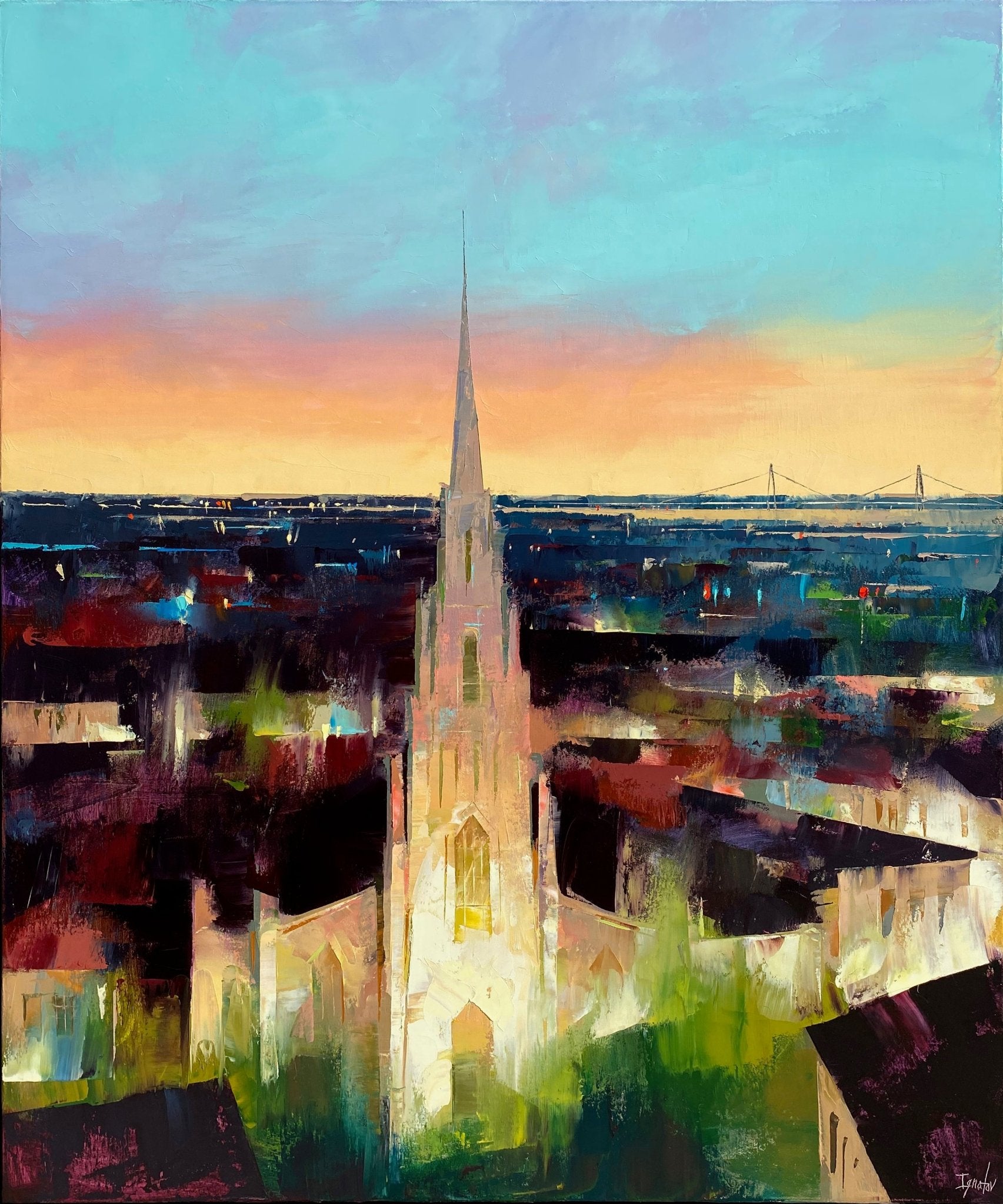 Grace Church at Twilight by Ignat Ignatov at LePrince Galleries