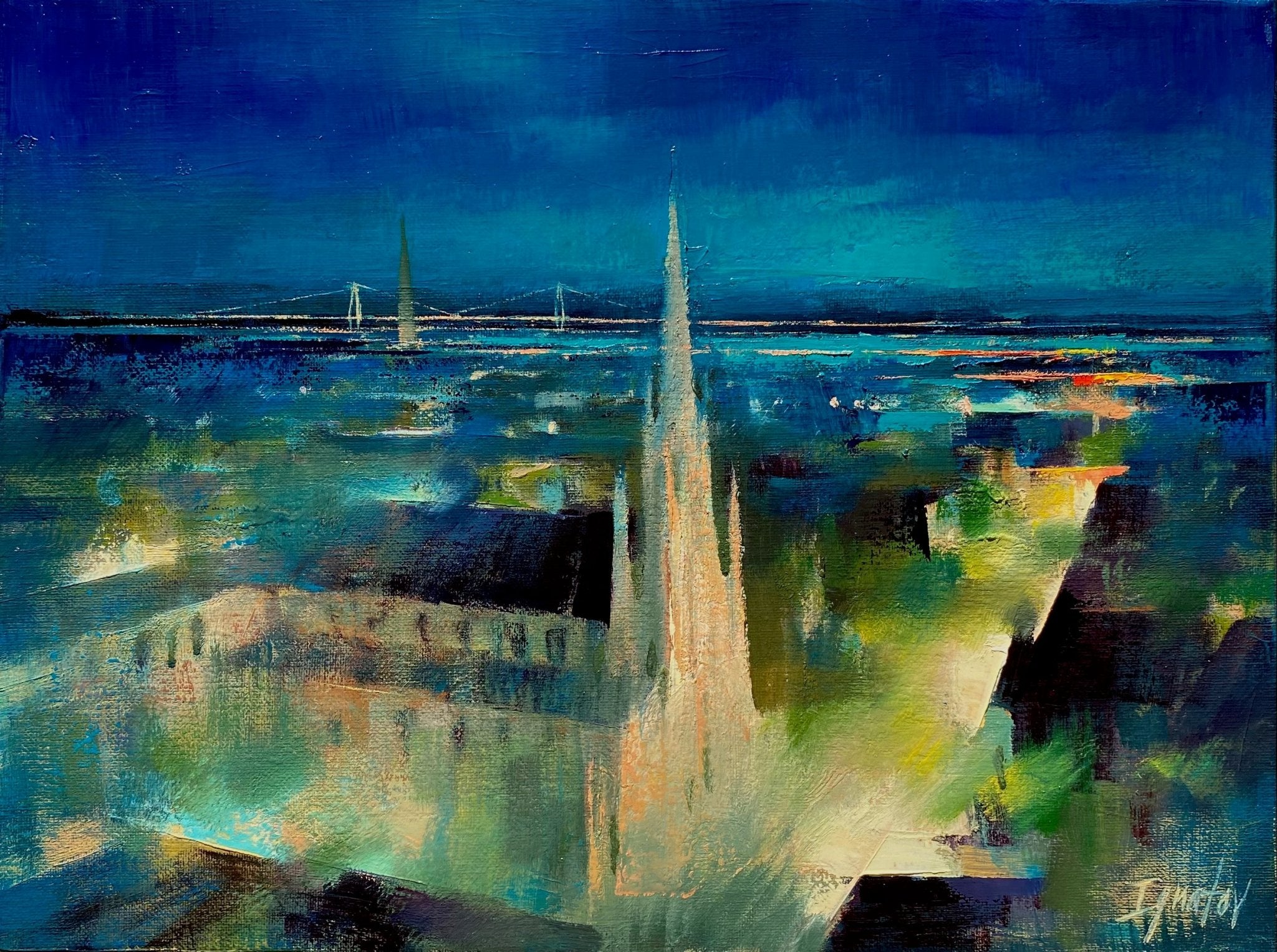 Grace Church Nocturne by Ignat Ignatov at LePrince Galleries