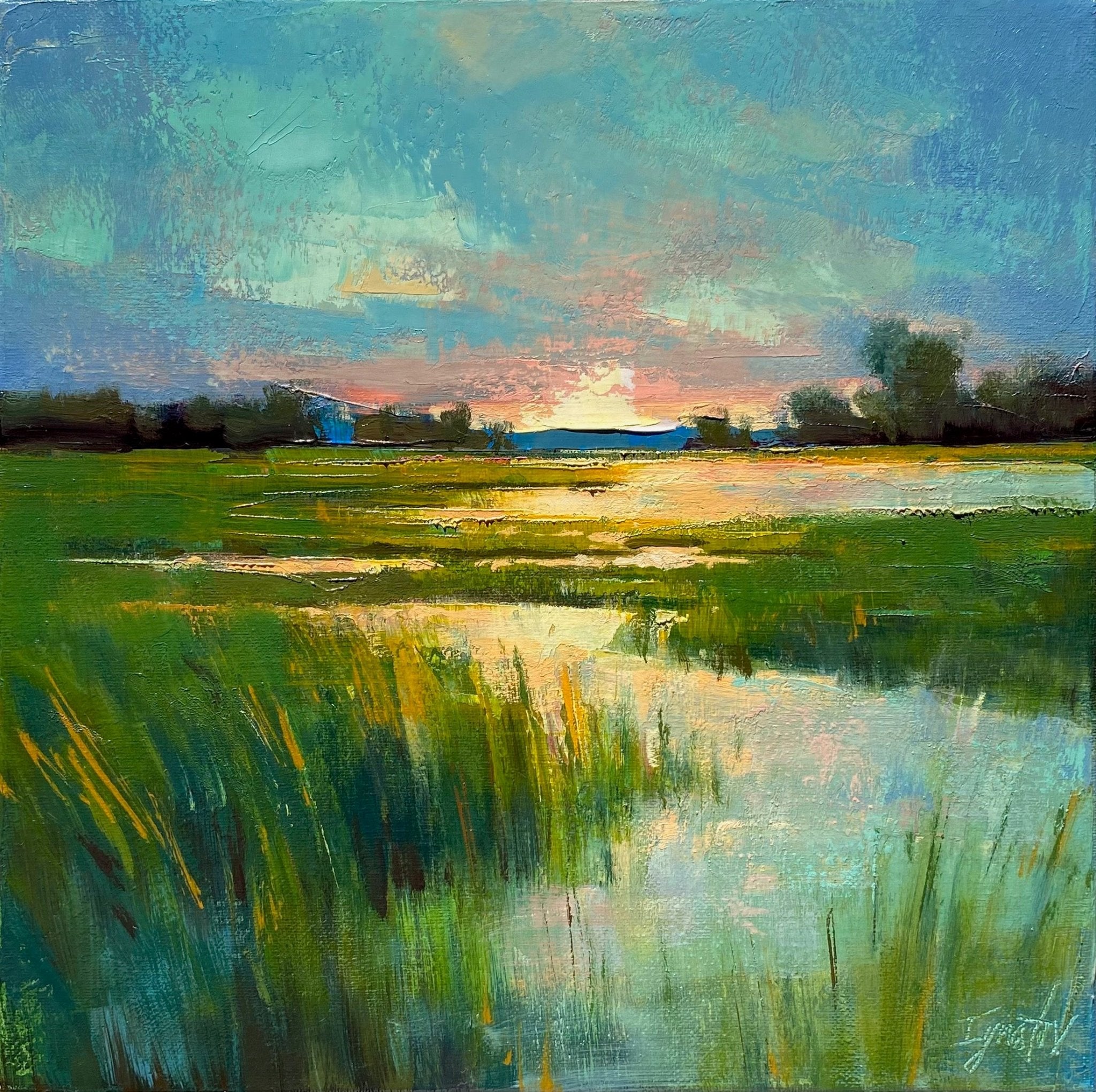 Marsh Sunrise by Ignat Ignatov at LePrince Galleries