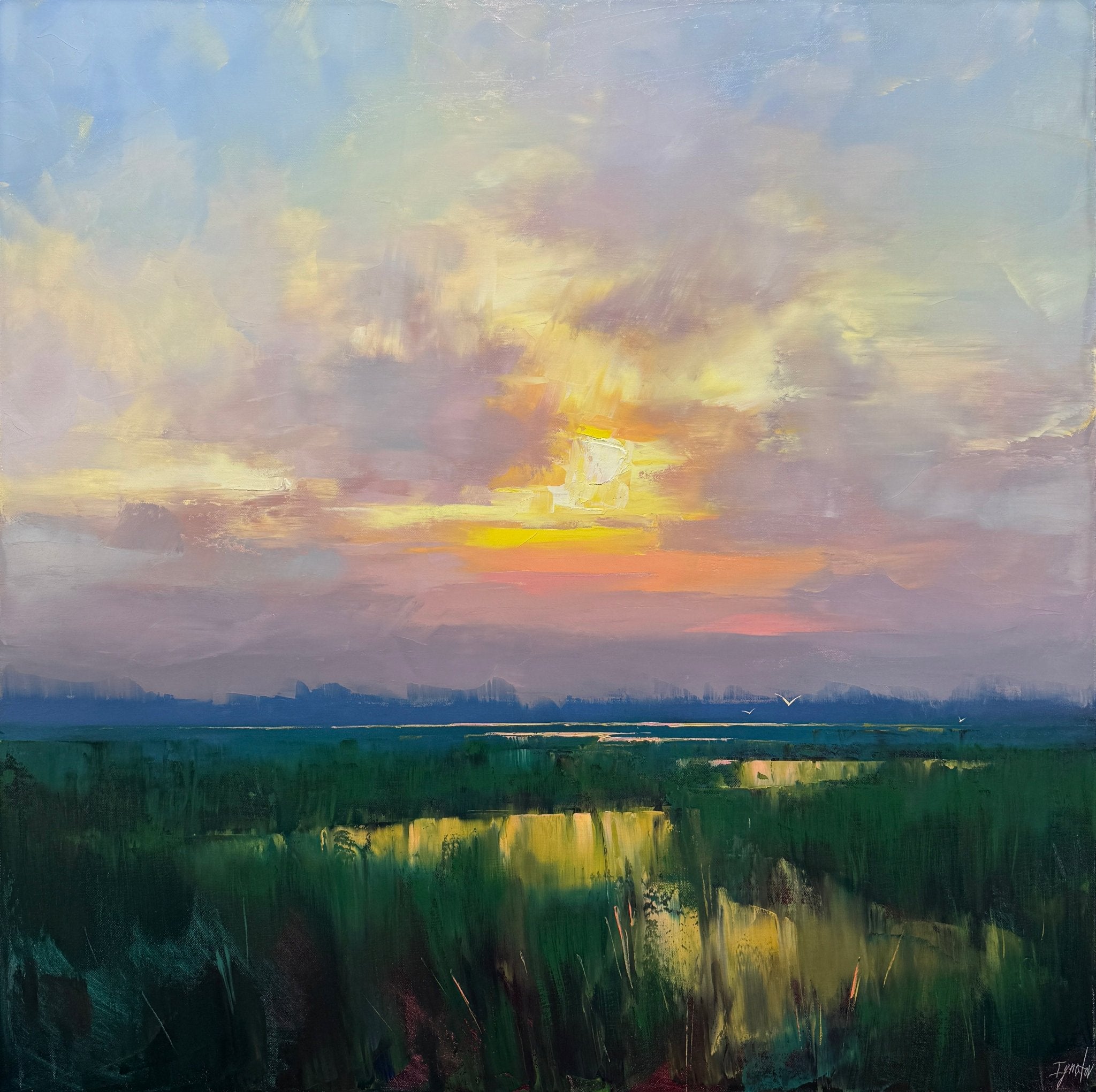 Marsh Sunset by Ignat Ignatov at LePrince Galleries