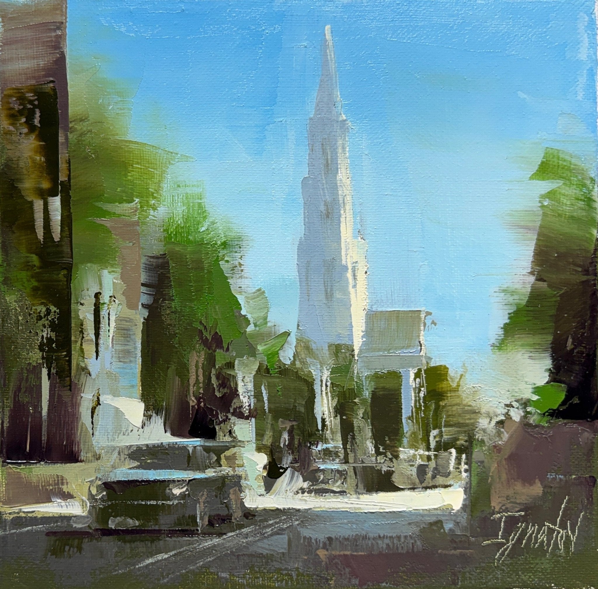 Meeting Street Cityscape by Ignat Ignatov at LePrince Galleries