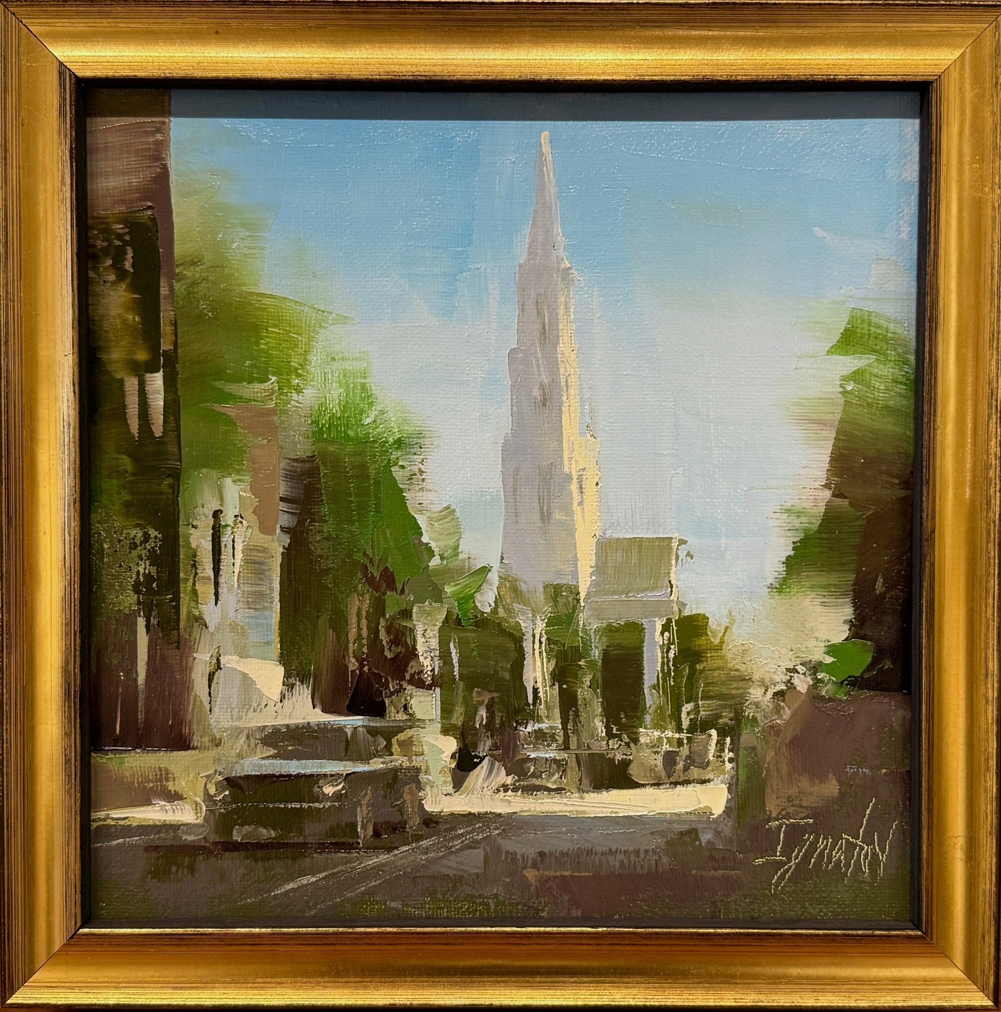 Meeting Street Cityscape by Ignat Ignatov at LePrince Galleries