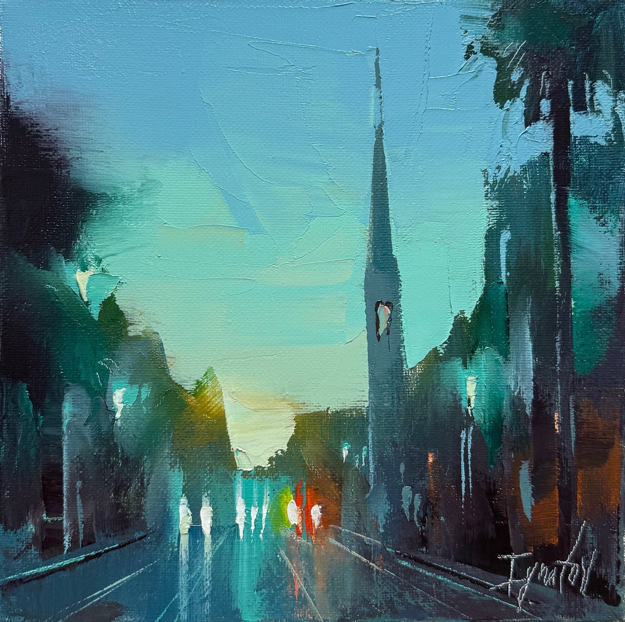Meeting Street Night Glow by Ignat Ignatov at LePrince Galleries