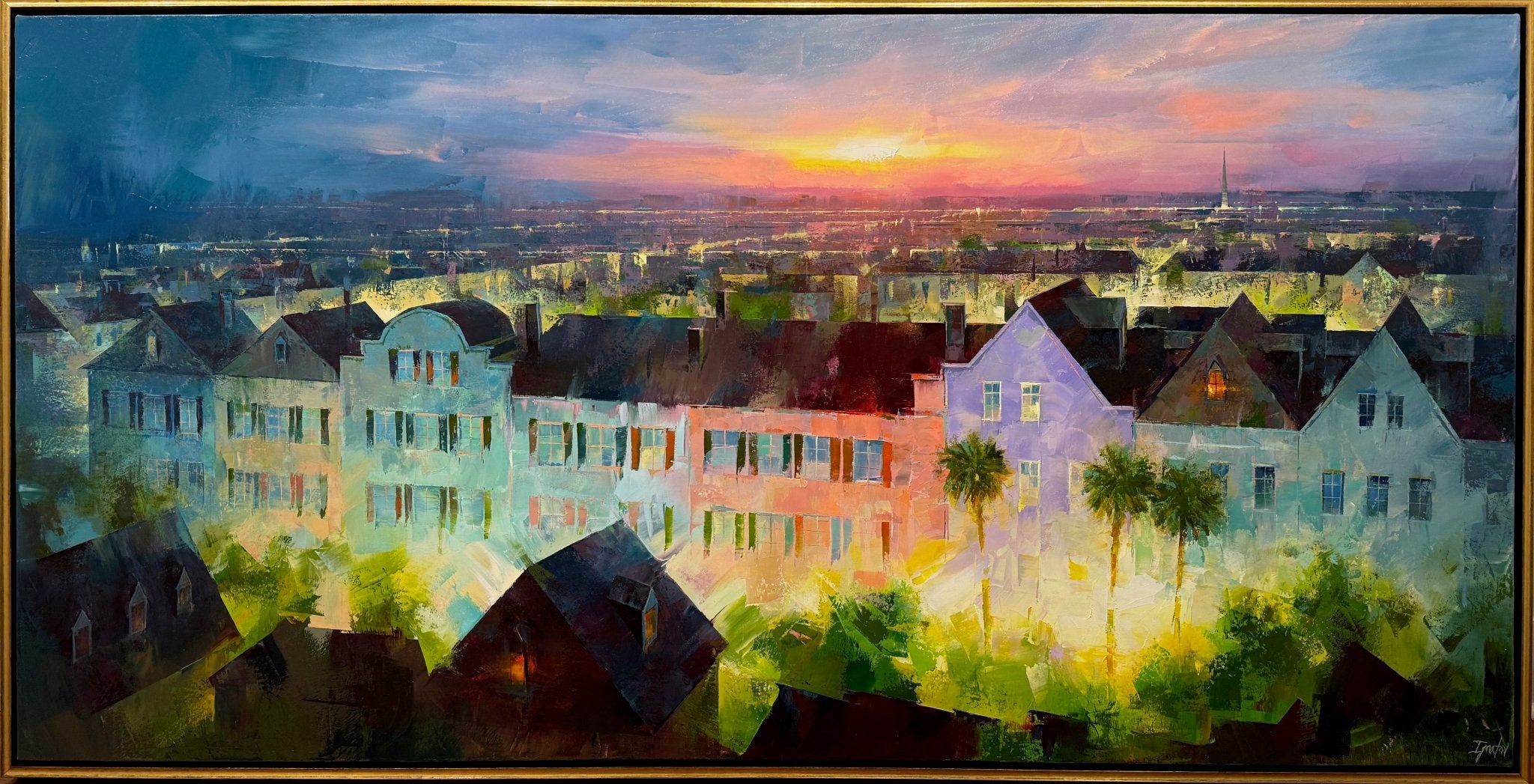 Rainbow Row Aerial by Ignat Ignatov at LePrince Galleries