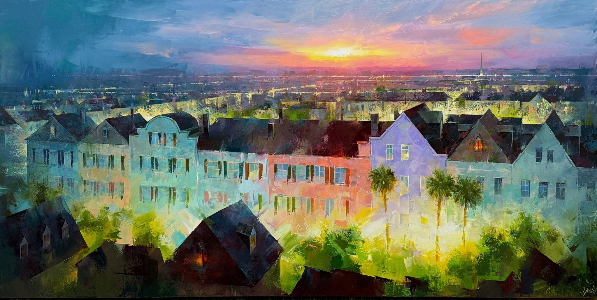 Rainbow Row Aerial by Ignat Ignatov at LePrince Galleries