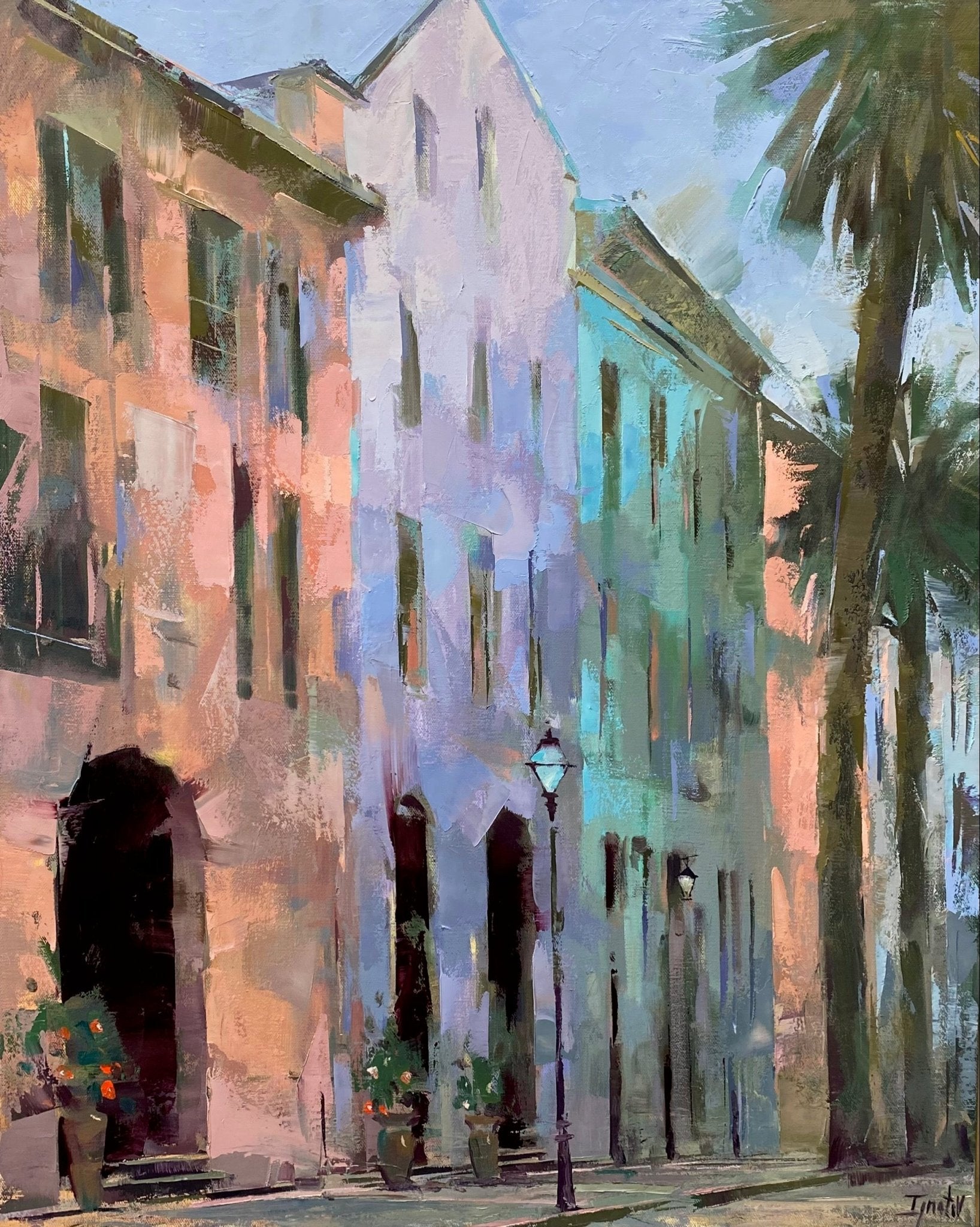 Rainbow Row Morning by Ignat Ignatov at LePrince Galleries