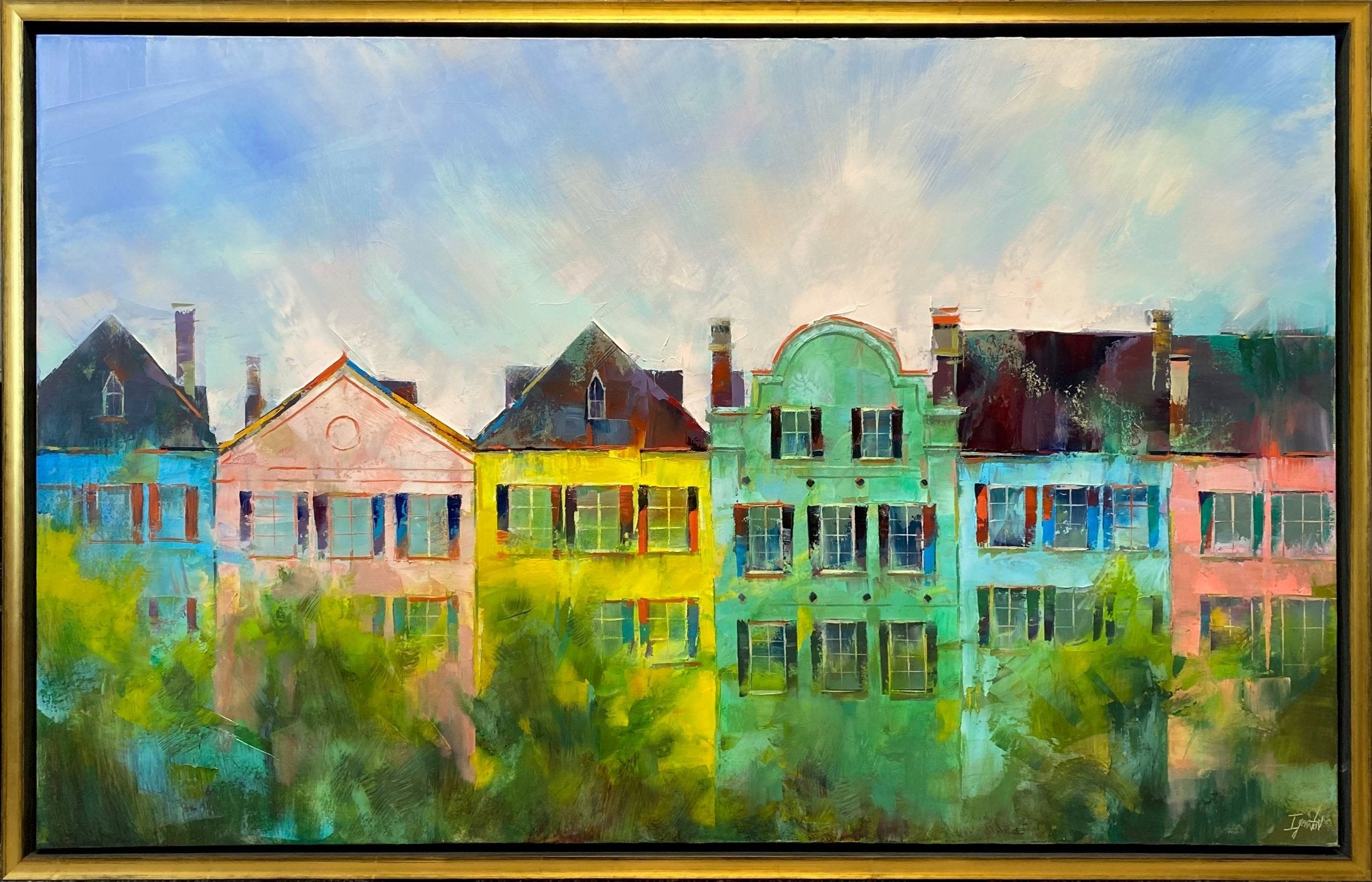 Rainbow Row Skyline by Ignat Ignatov at LePrince Galleries