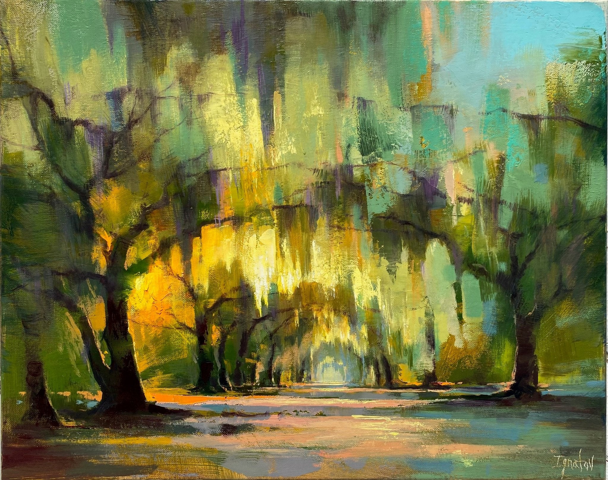 Sunlit Live Oaks by Ignat Ignatov at LePrince Galleries