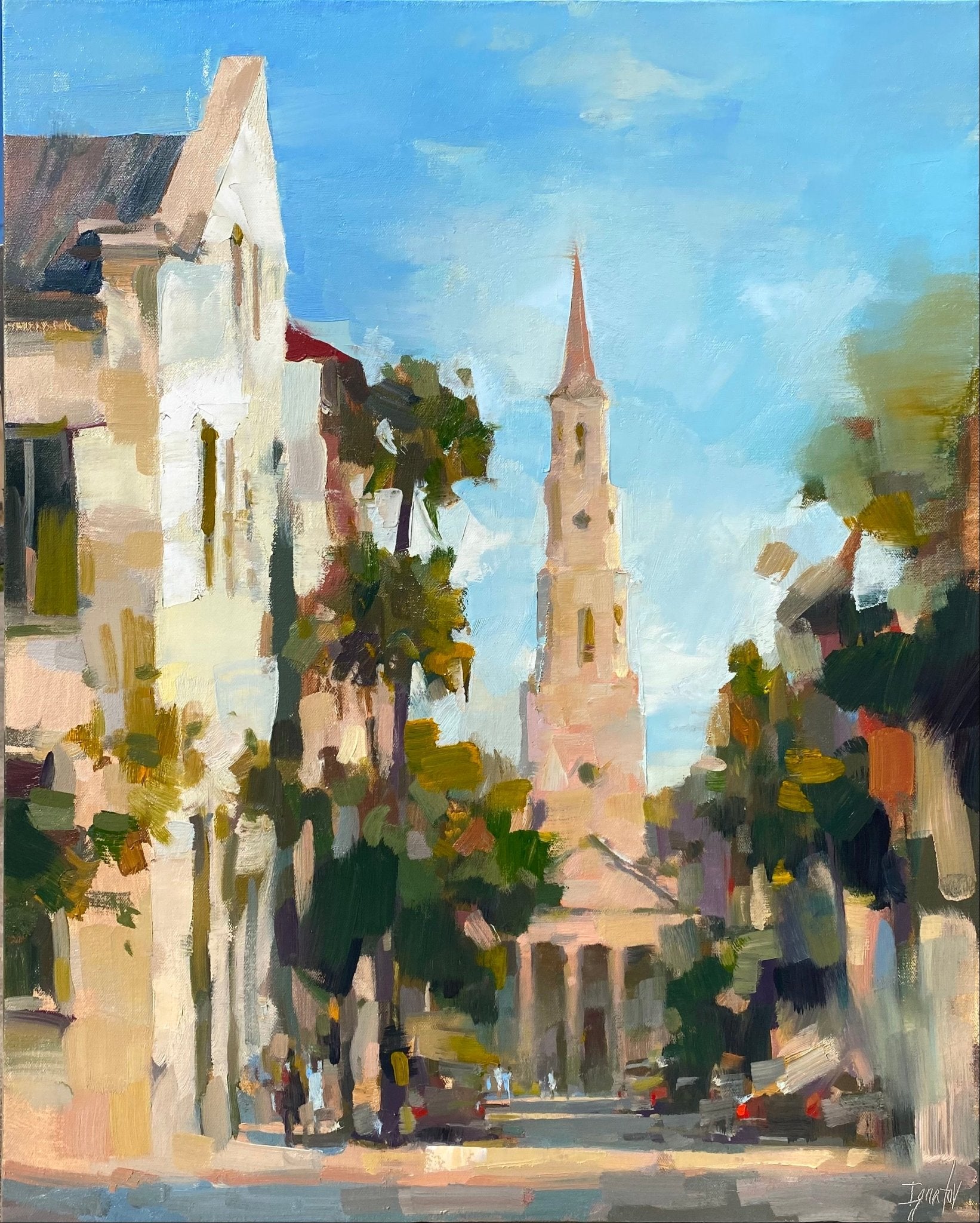 Sunny Day on Church Street by Ignat Ignatov at LePrince Galleries