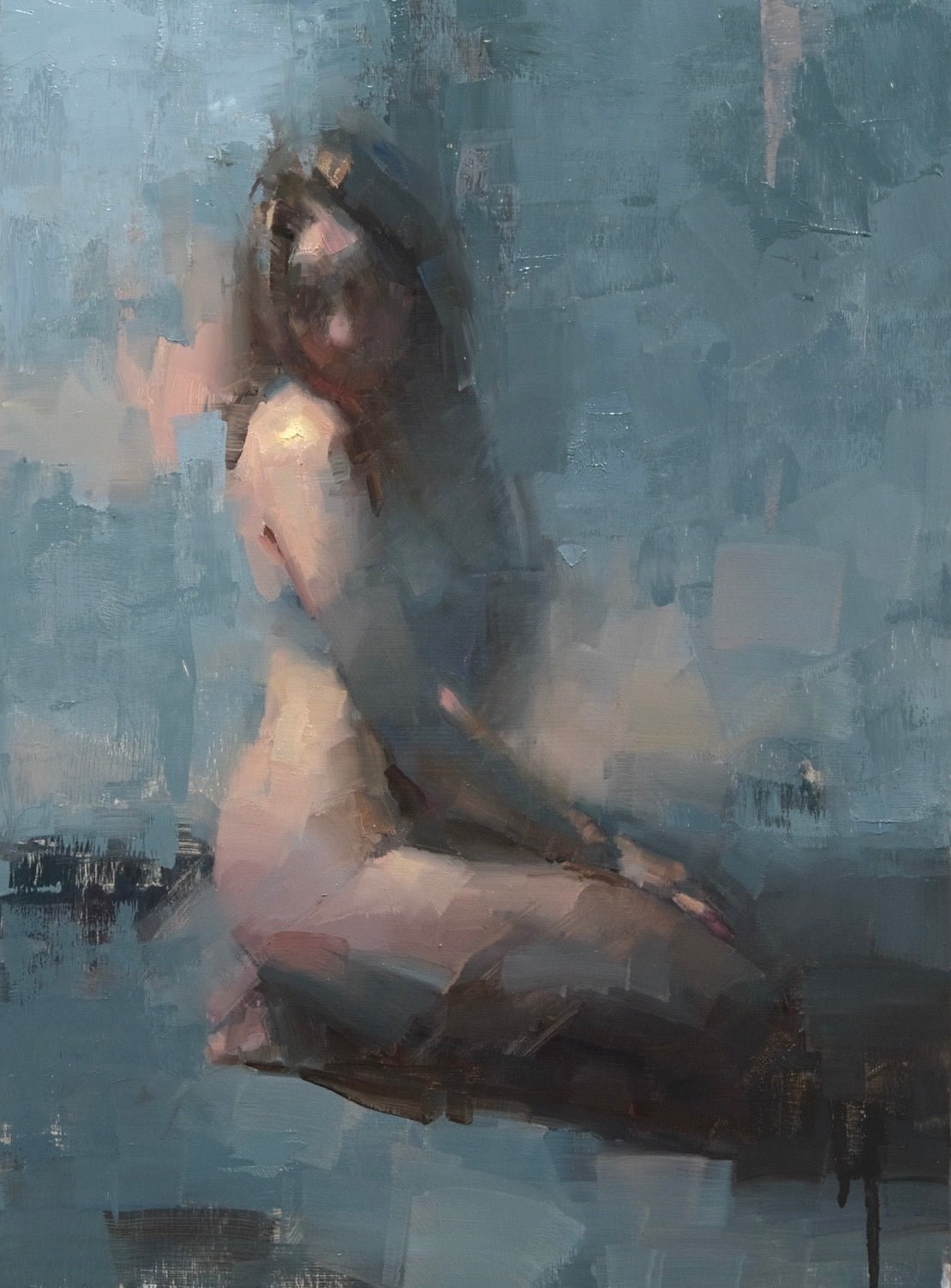 Seated Nude with Warm Light by Jacob Dhein at LePrince Galleries