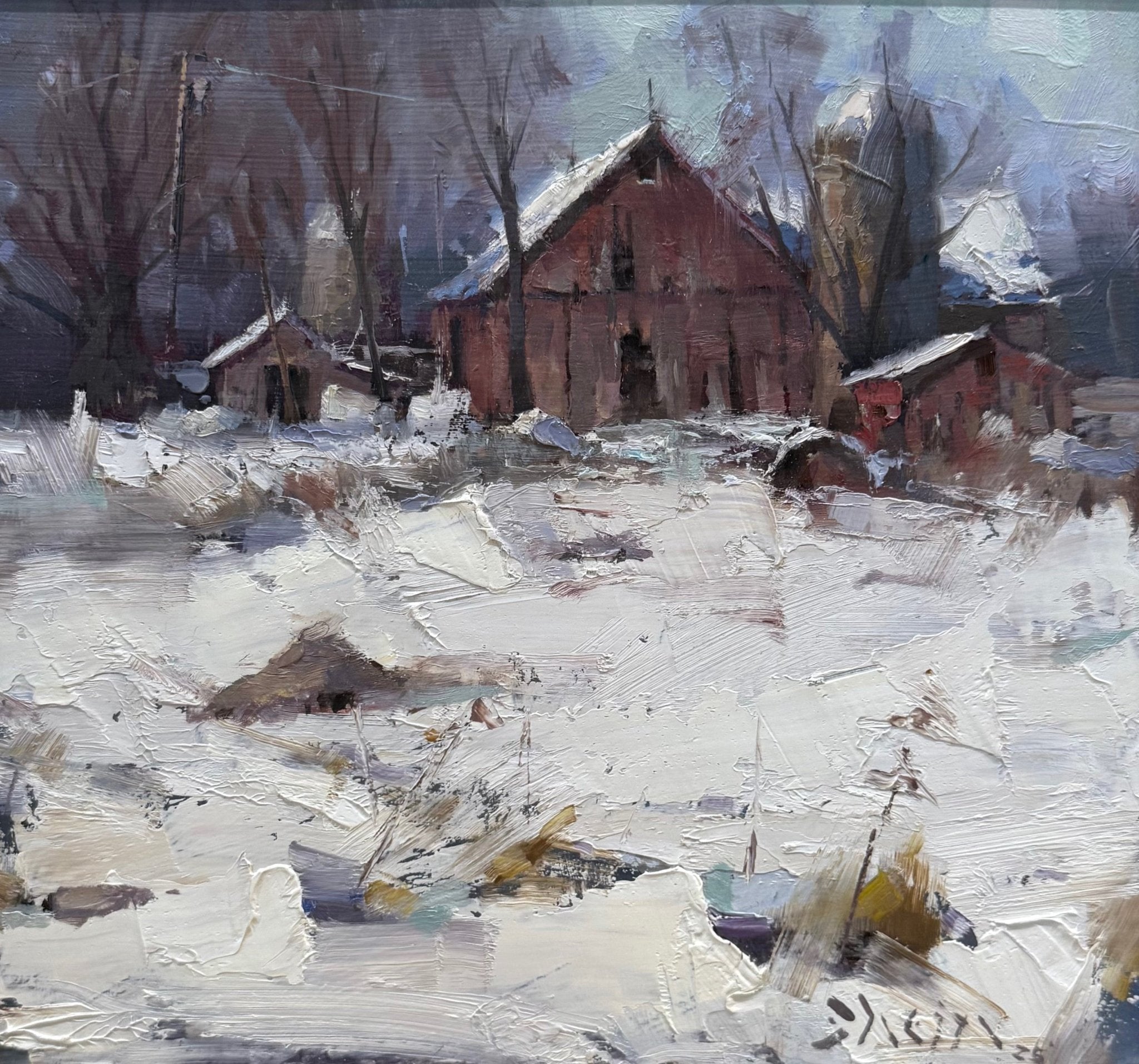 Wisconsin Barn in Winter by Jacob Dhein at LePrince Galleries