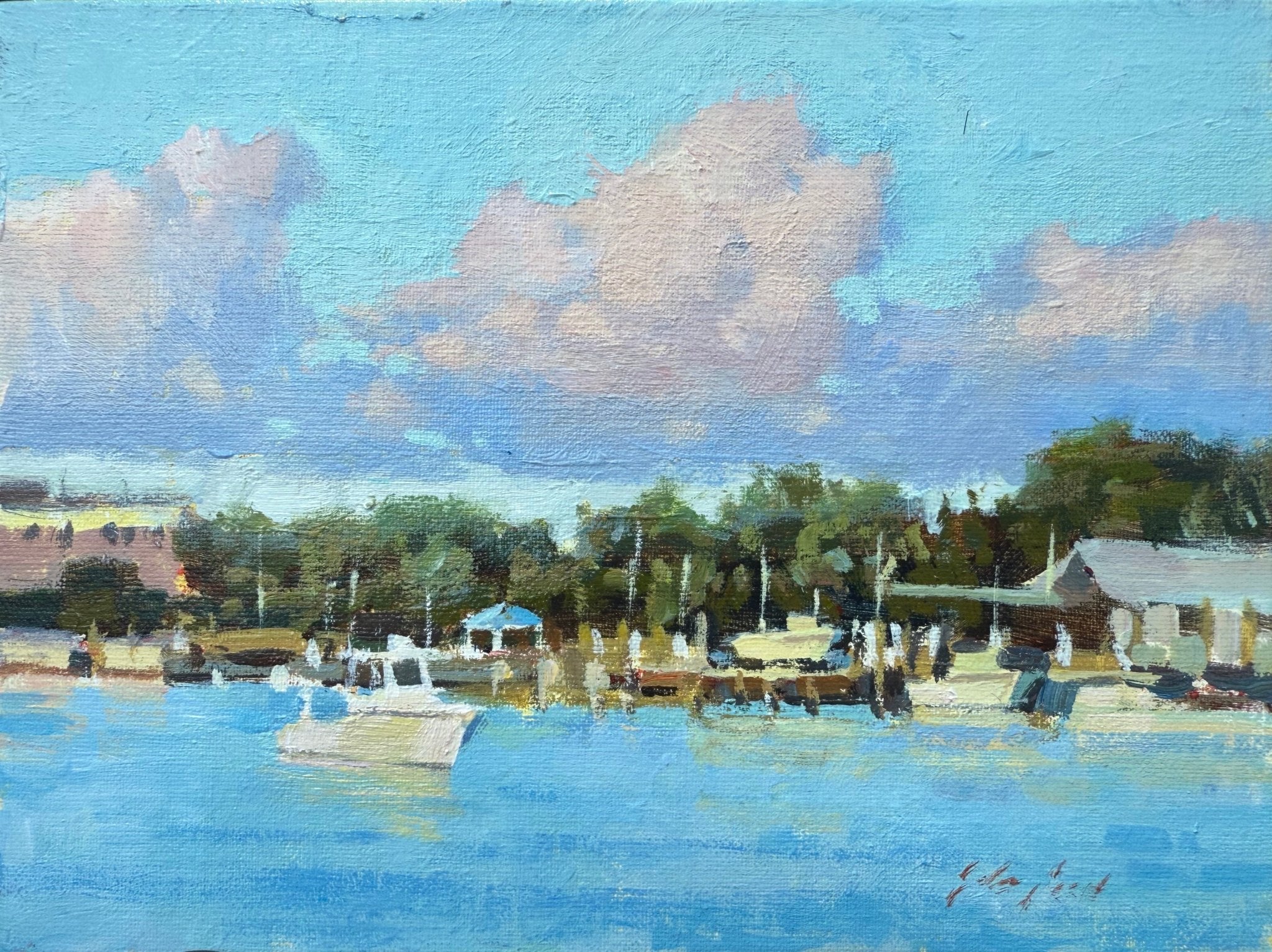 Clouds Over the Harbor by John Poon at LePrince Galleries