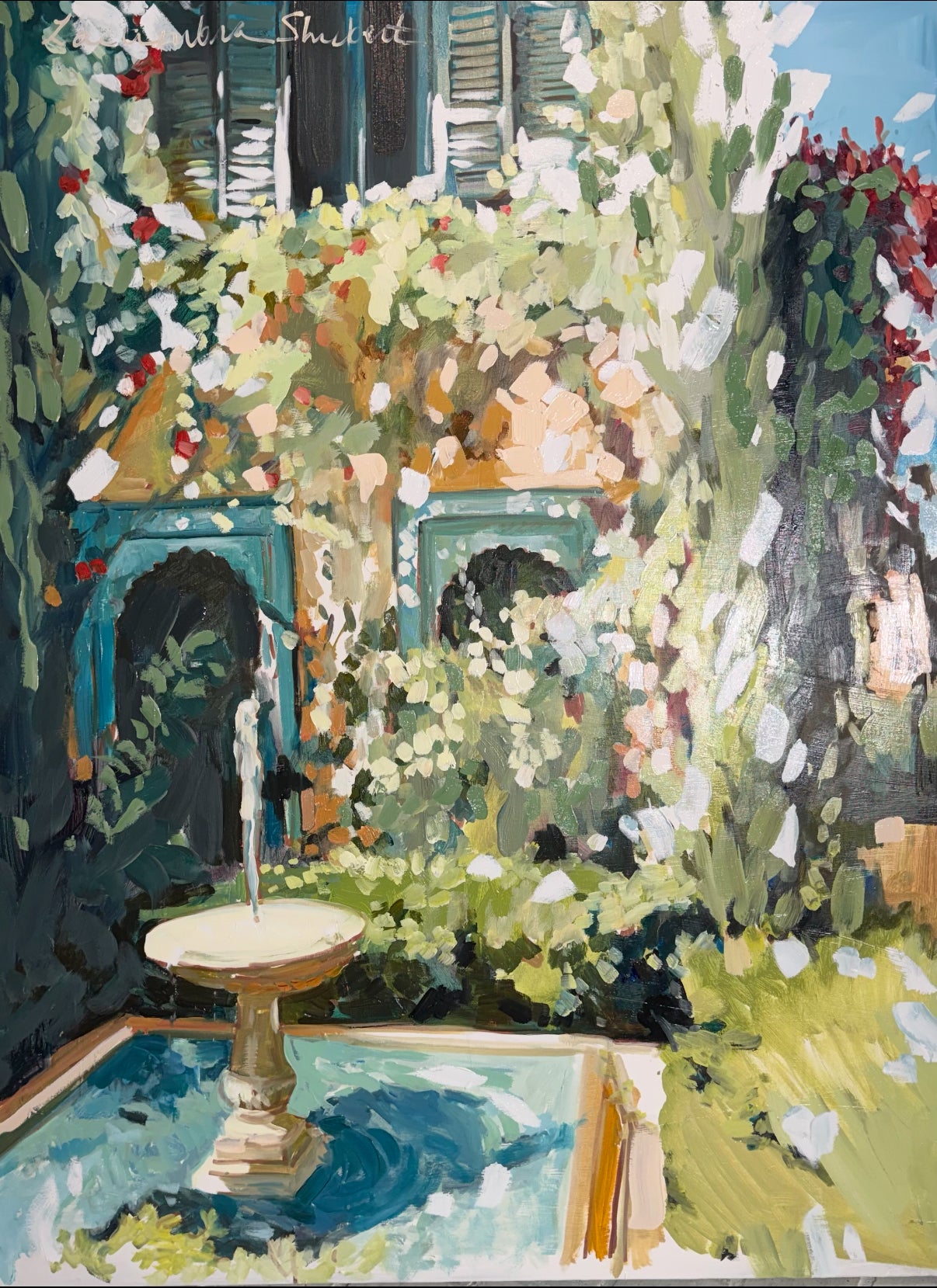 Fountain by Laura Lacambra Shubert at LePrince Galleries