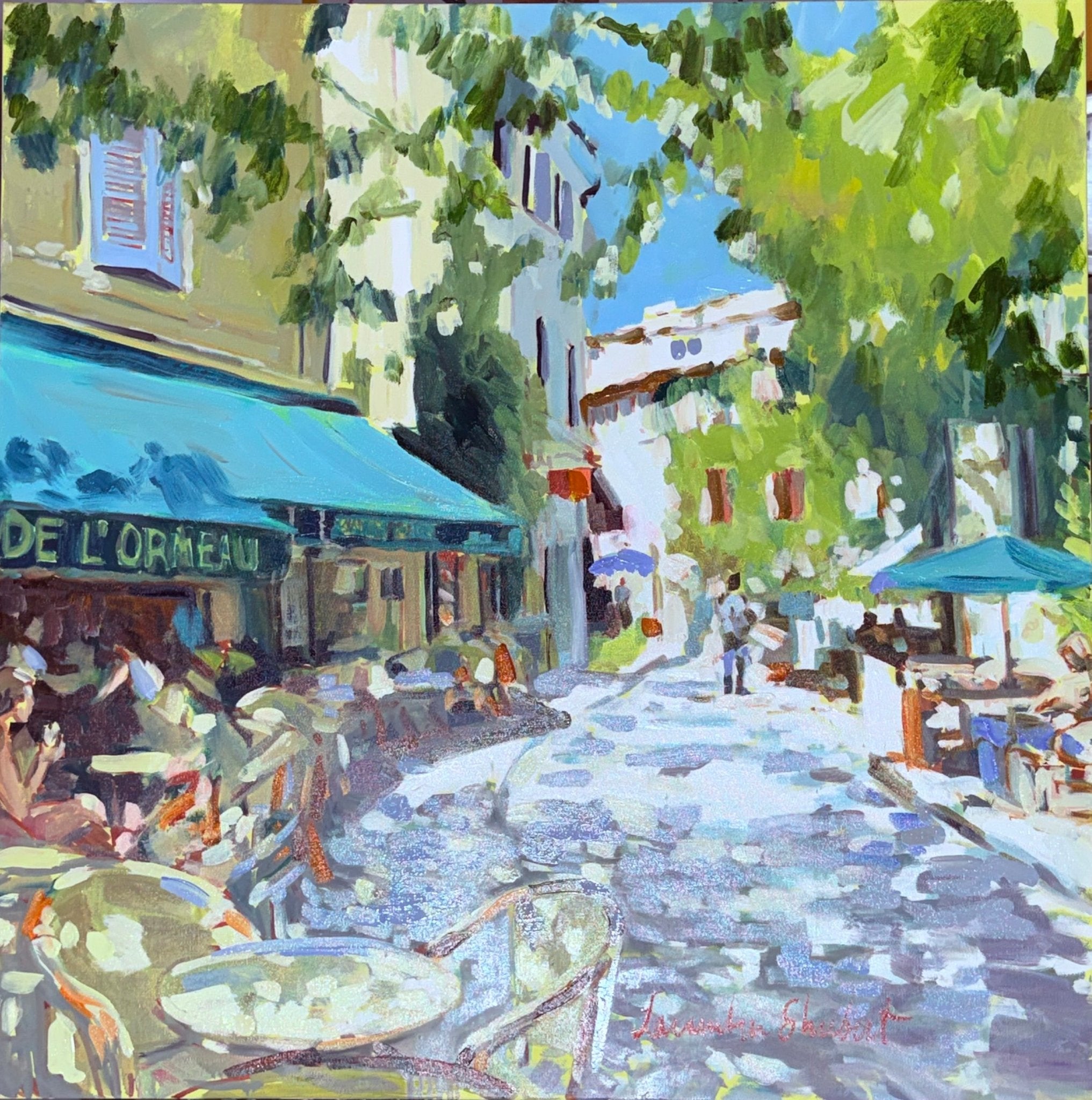 French Cafe by Laura Lacambra Shubert at LePrince Galleries