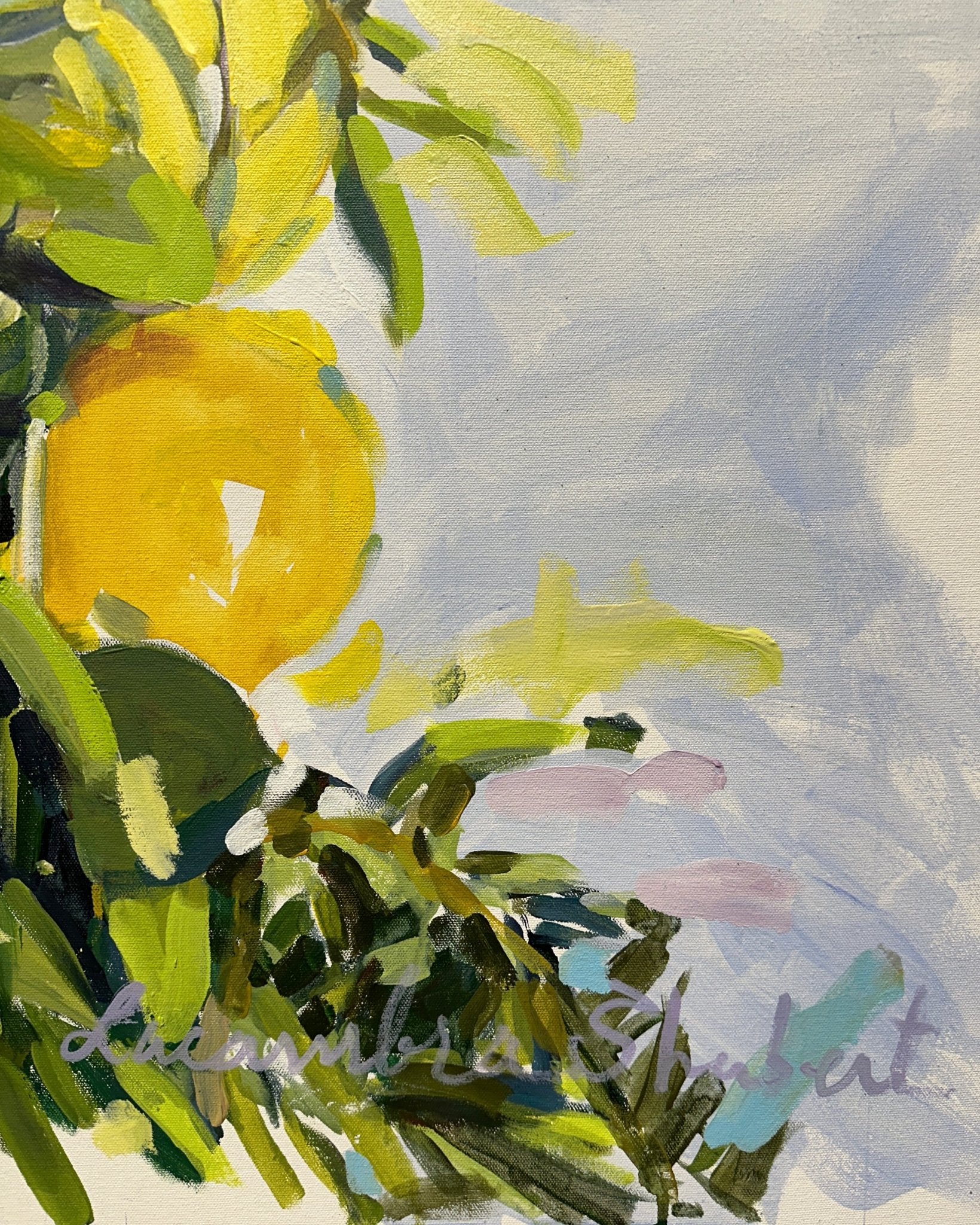 Lemons and Greenery by Laura Lacambra Shubert at LePrince Galleries