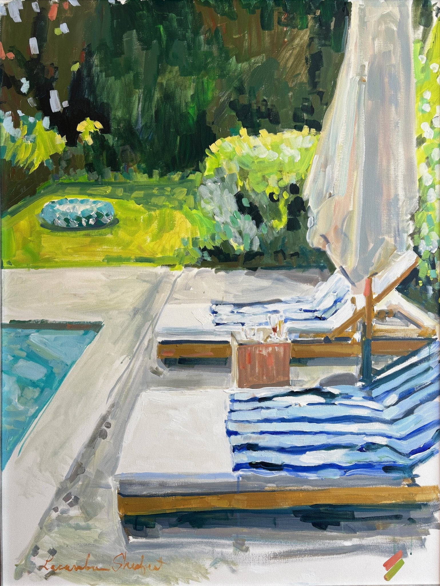 Summertime Chaises by Laura Lacambra Shubert at LePrince Galleries