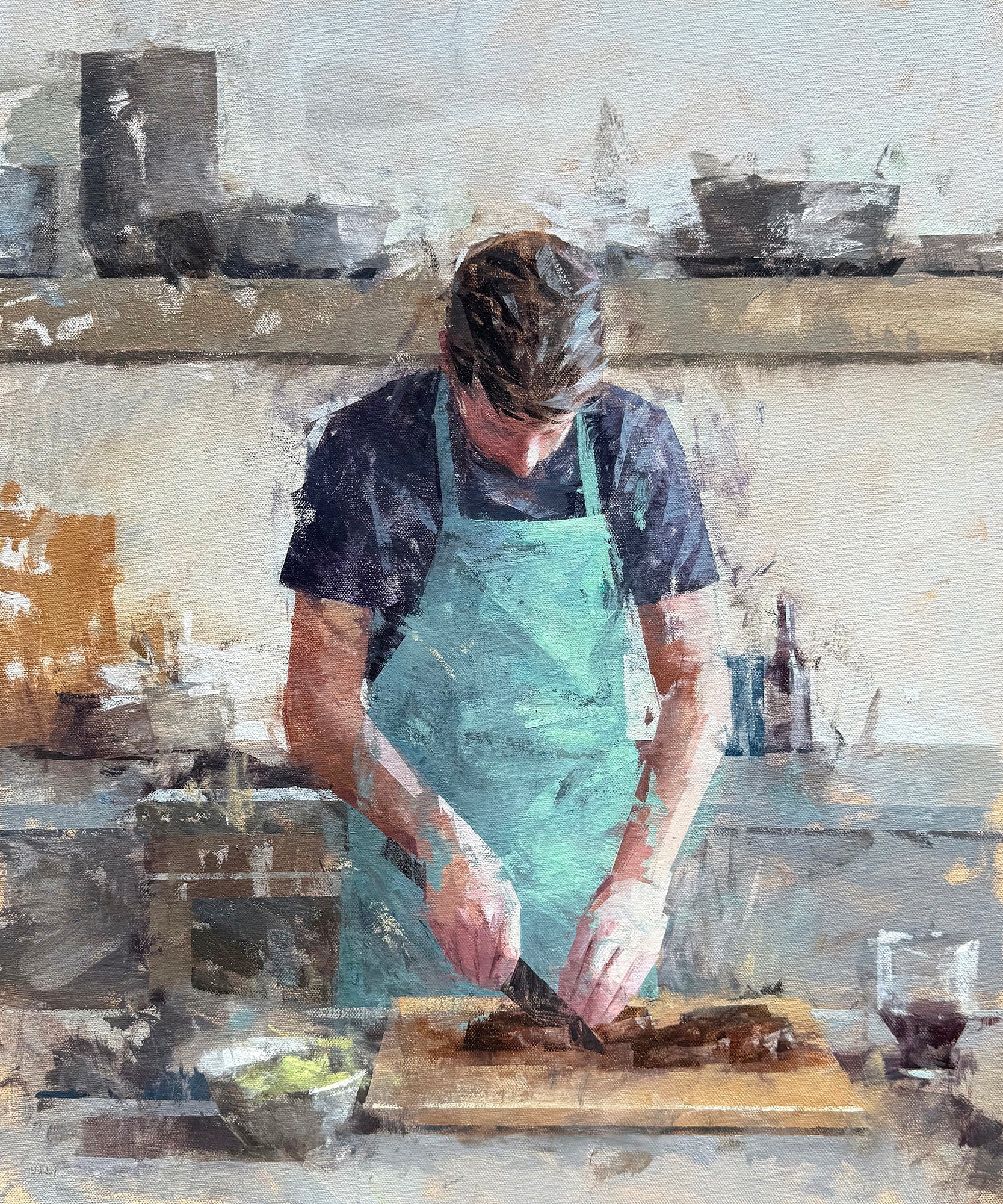 Teal Apron by Mark Bailey at LePrince Galleries