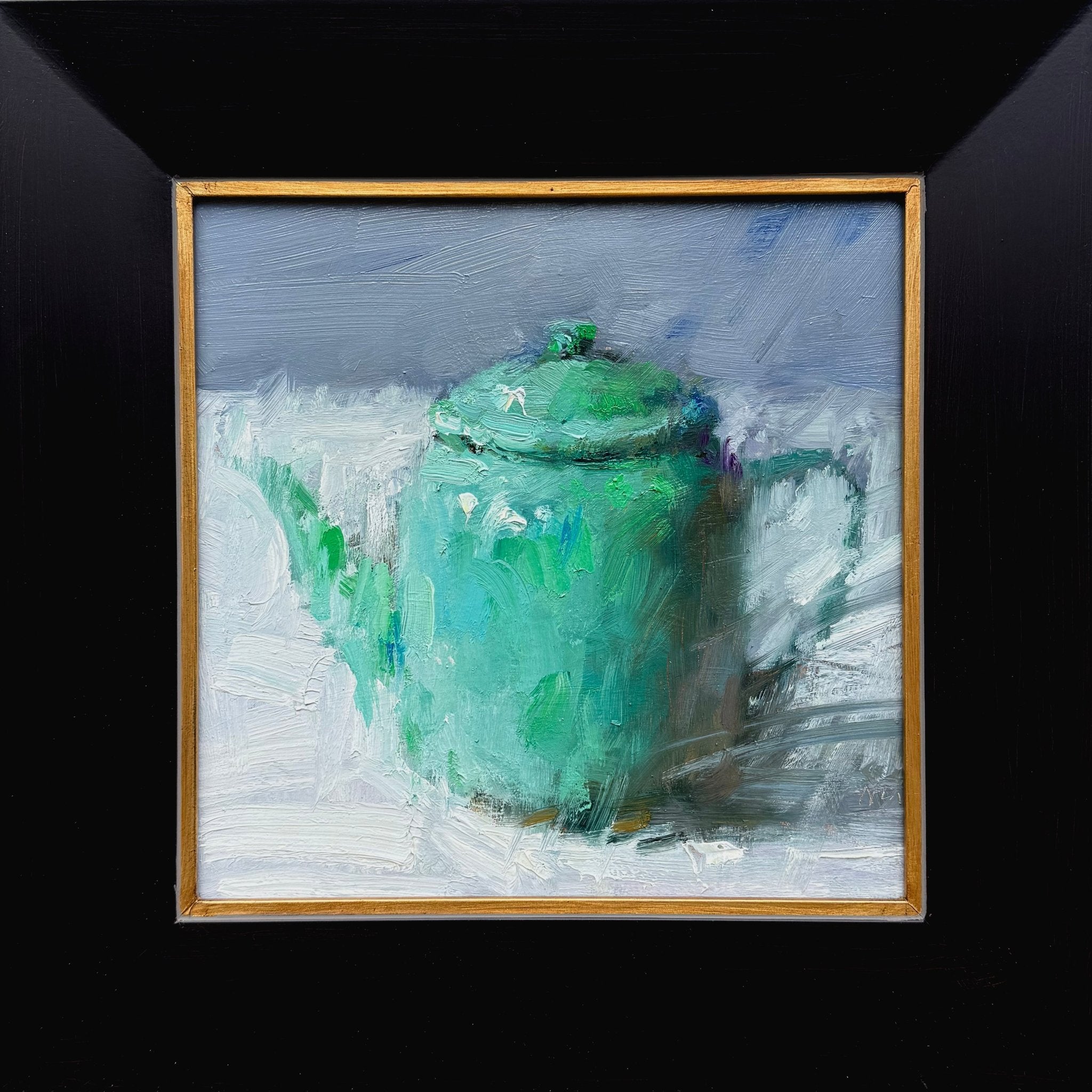 Green Teapot by Ning Lee at LePrince Galleries