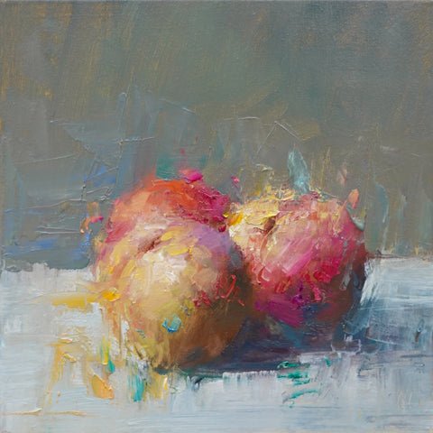 Peaches on White by Ning Lee at LePrince Galleries