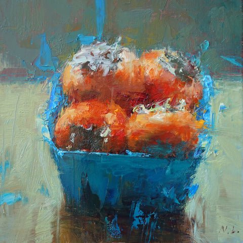Persimmons in Blue by Ning Lee at LePrince Galleries