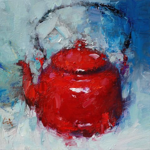 Red Pot by Ning Lee at LePrince Galleries