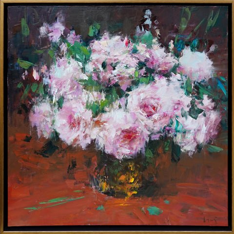 Roses in Copper Vase by Ning Lee at LePrince Galleries
