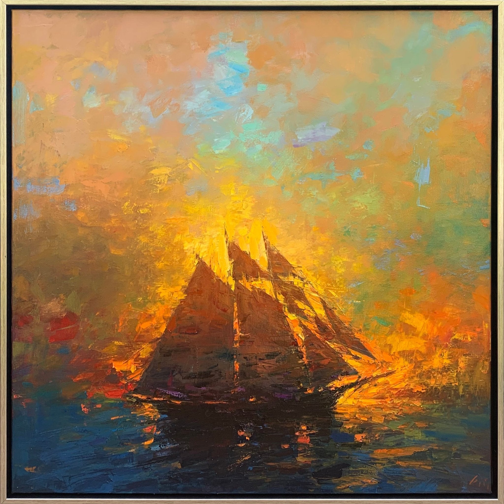 Sailing under the Fire Sky by Ning Lee at LePrince Galleries