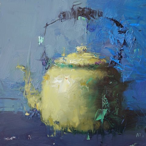 Yellow Green Kettle by Ning Lee at LePrince Galleries
