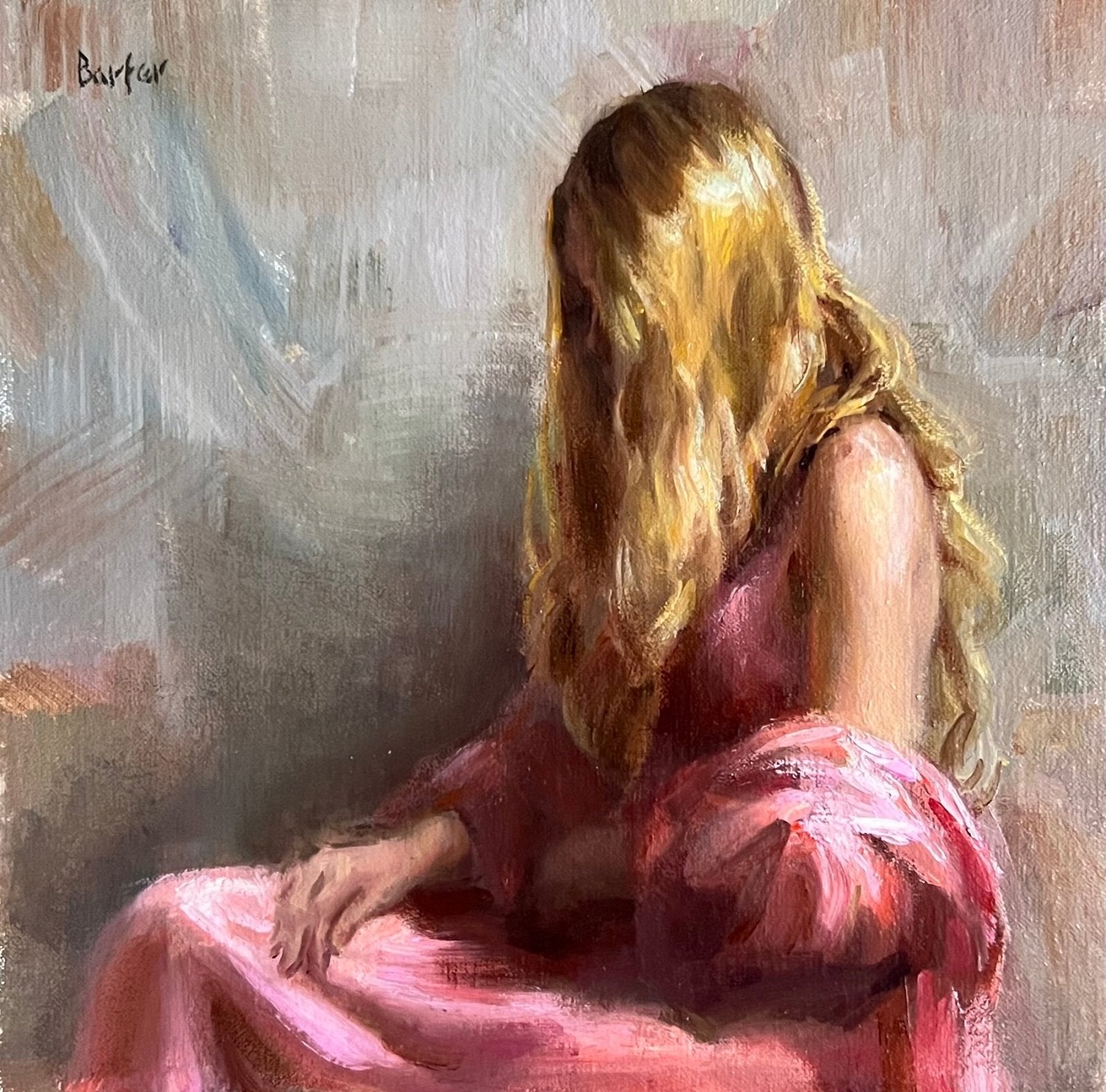 Blonde in Pink Satin by Stacy Barter at LePrince Galleries