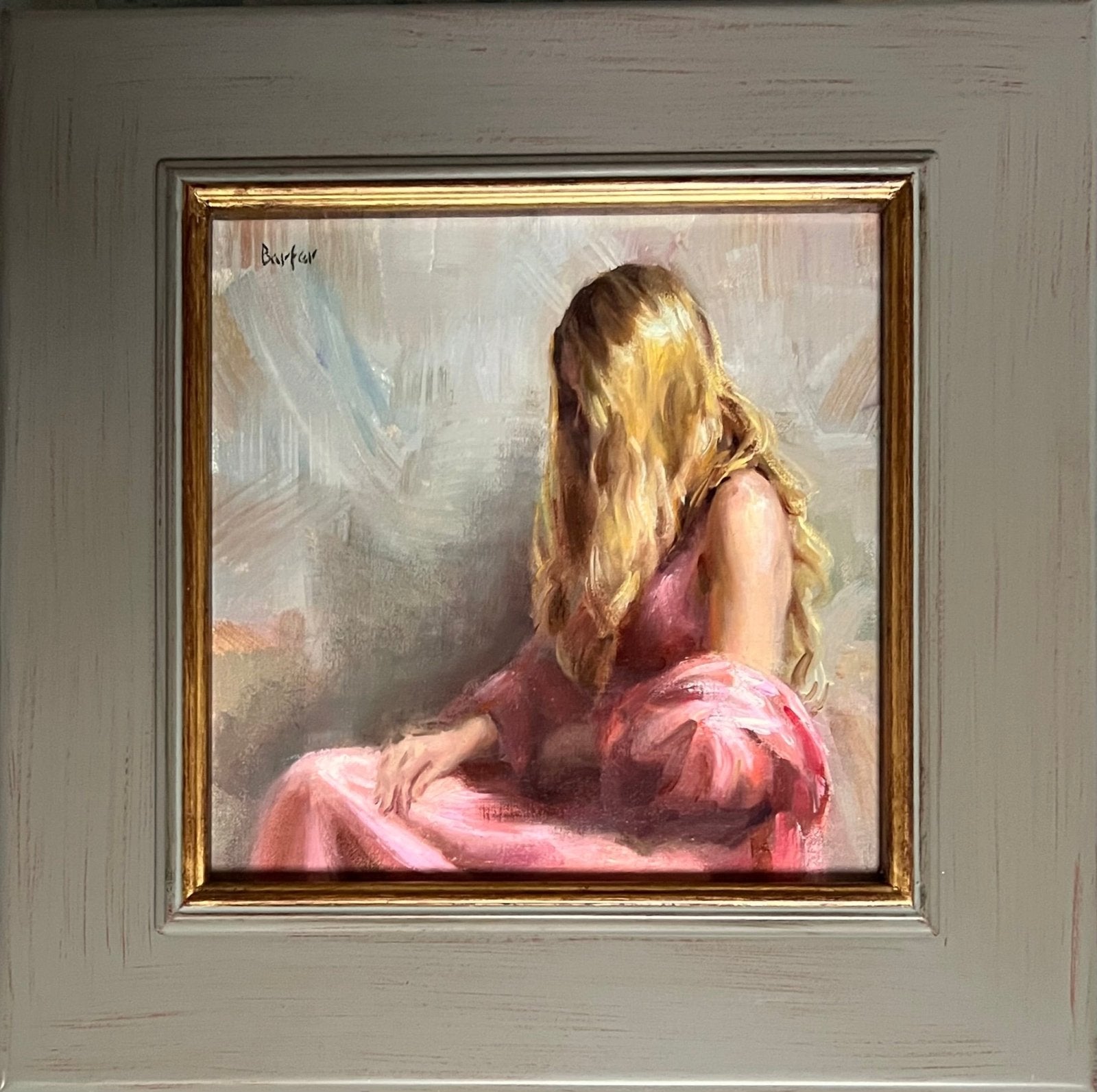Blonde in Pink Satin by Stacy Barter at LePrince Galleries