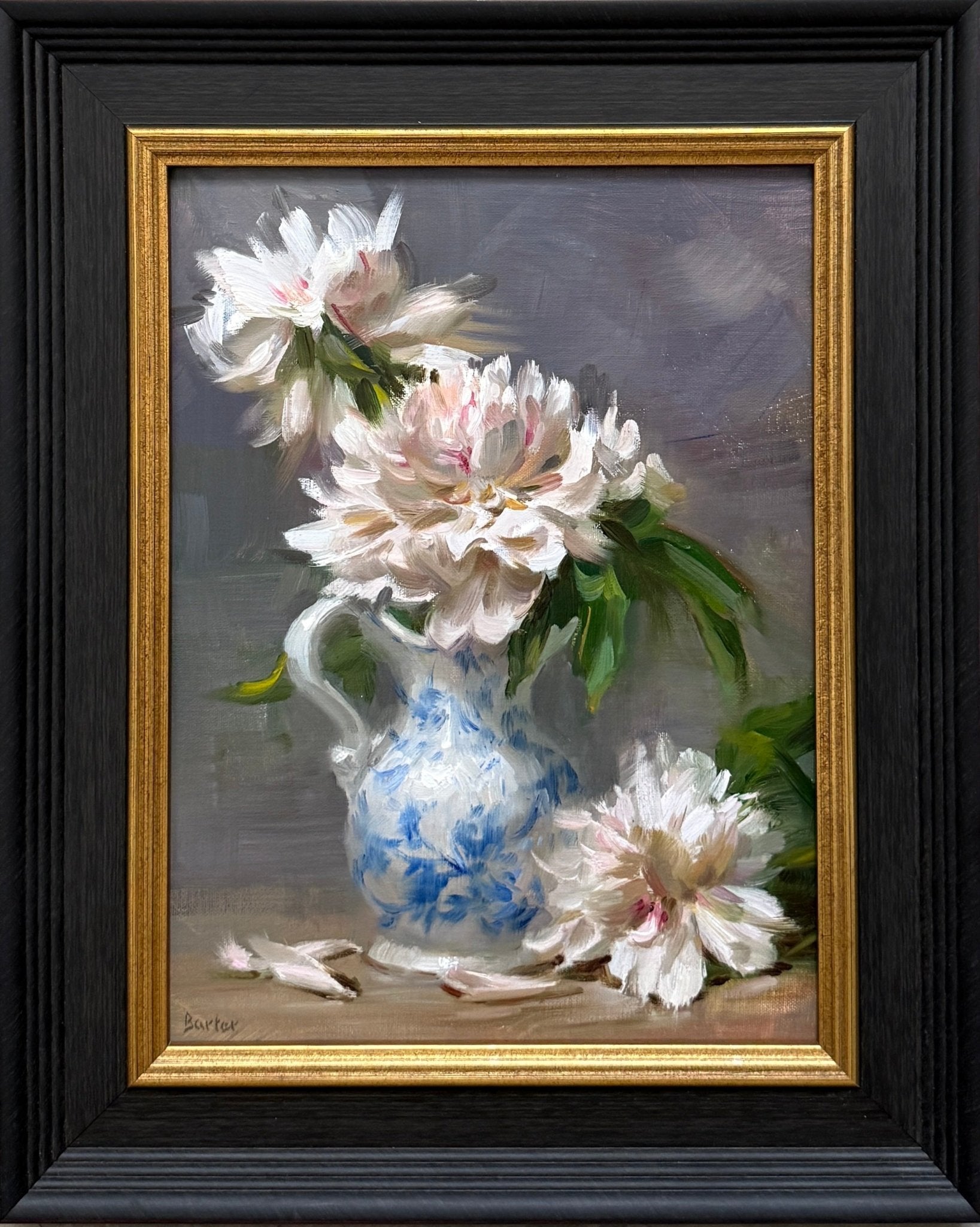 Flow Blue and Pale Pink Peonies by Stacy Barter at LePrince Galleries