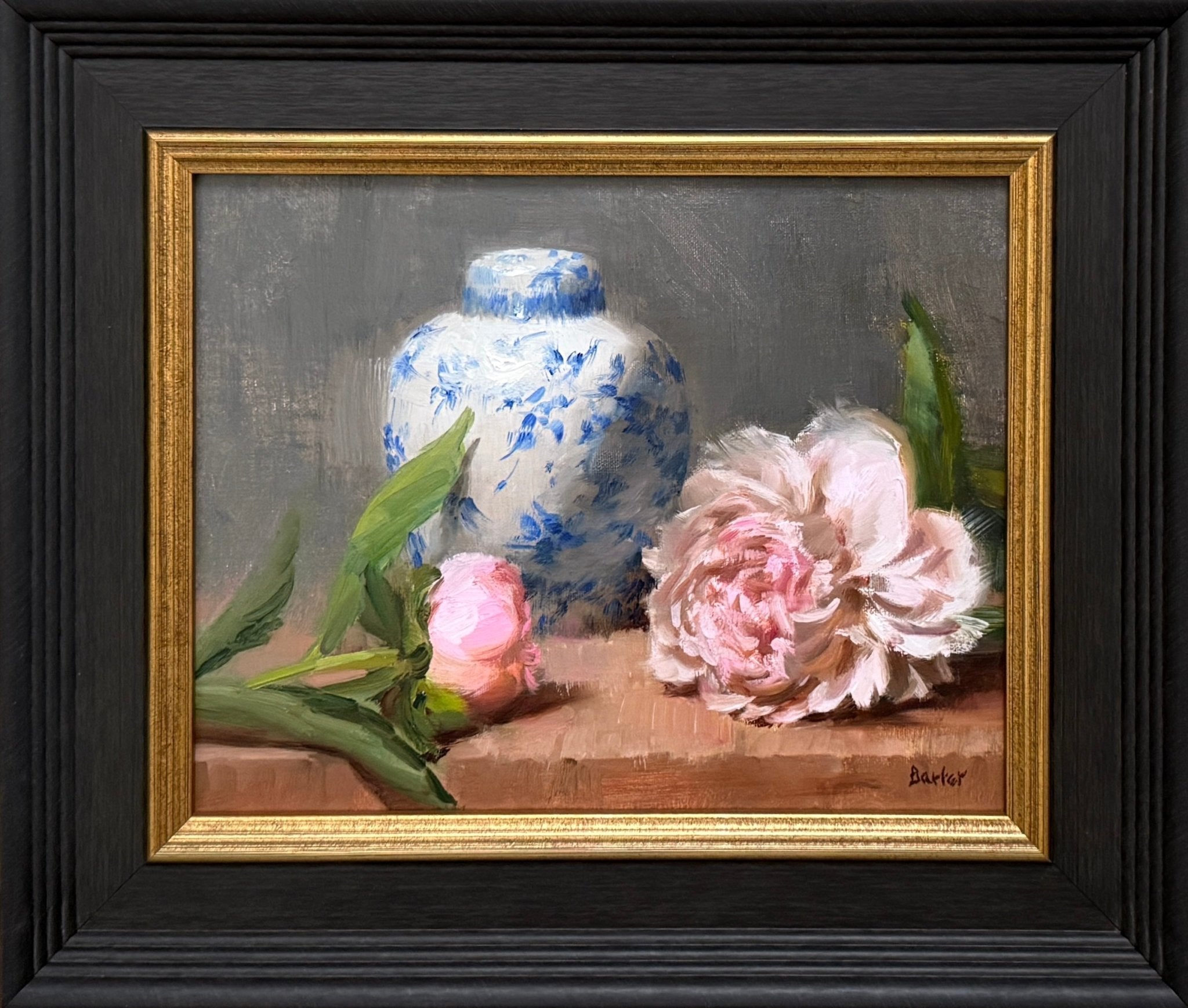 Ginger Jar with Pink Peonies by Stacy Barter at LePrince Galleries