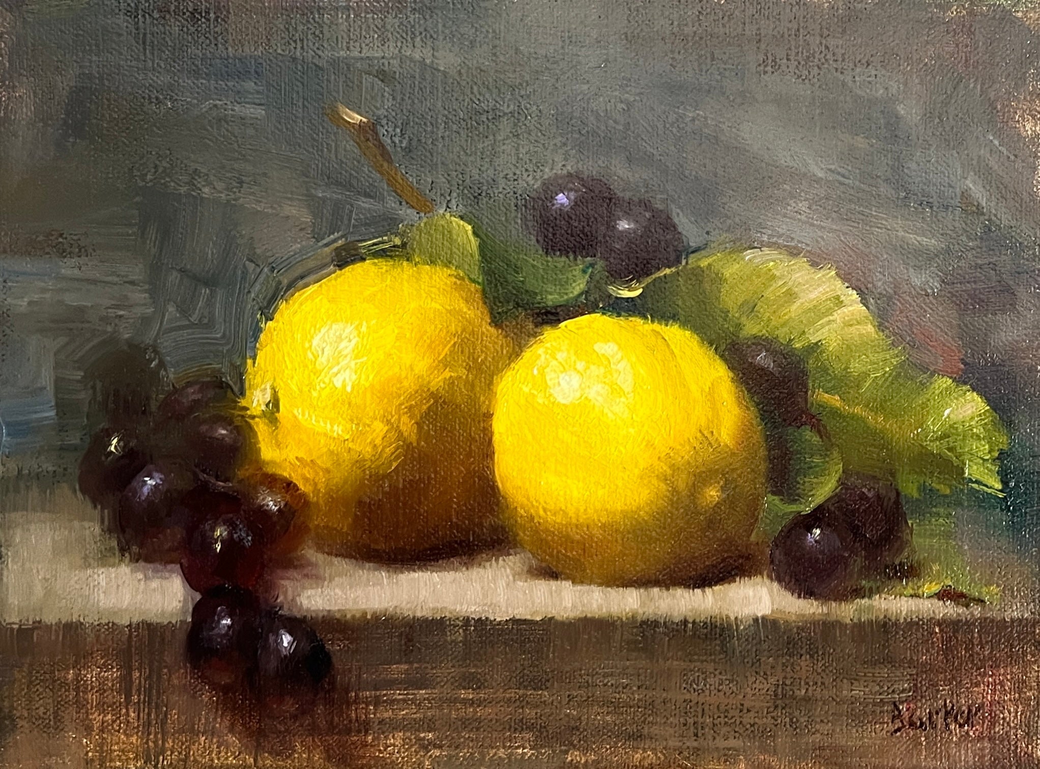 Lemons, Grapes, and Leaves by Stacy Barter at LePrince Galleries