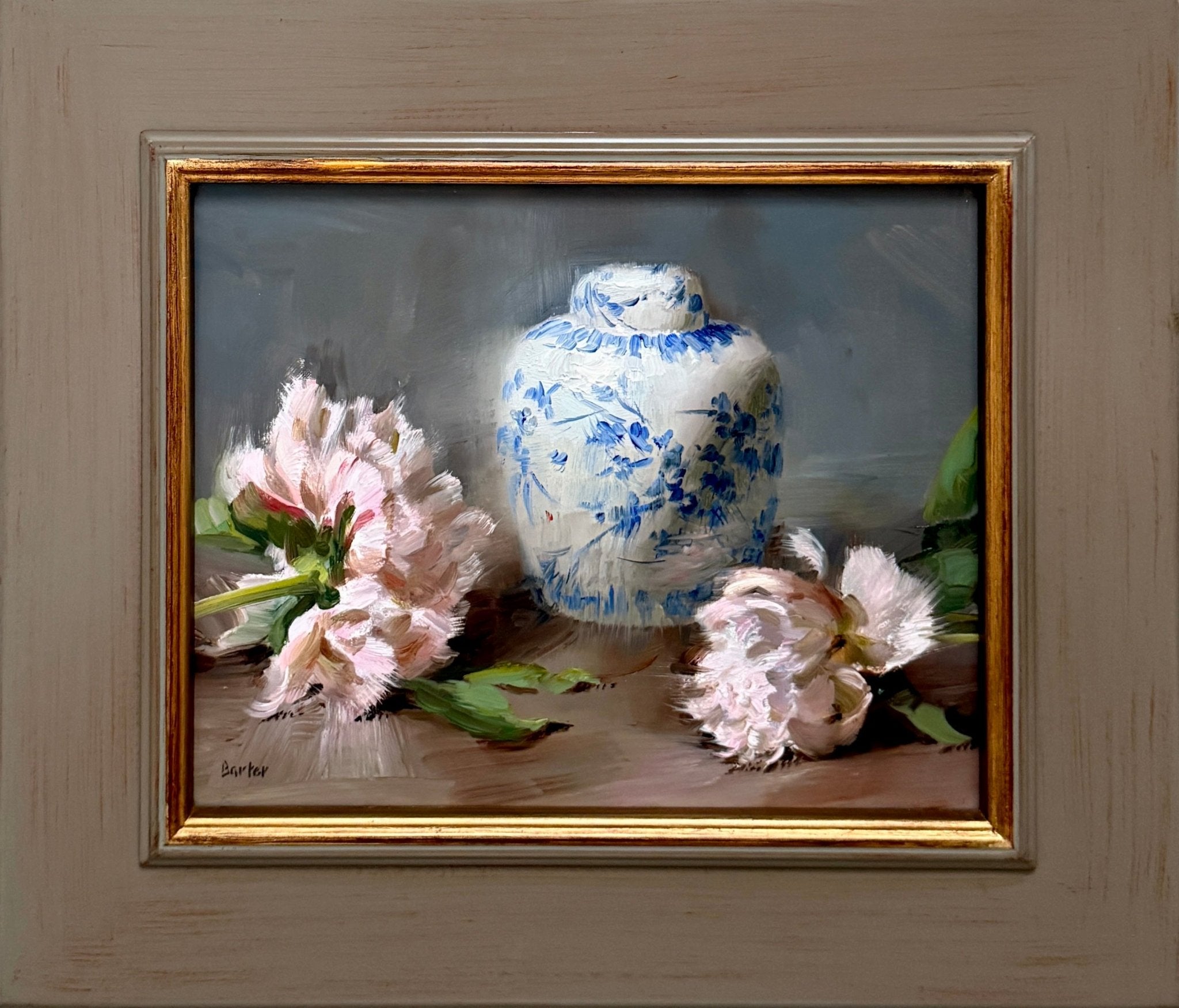 Peonies and Ginger Jar by Stacy Barter at LePrince Galleries