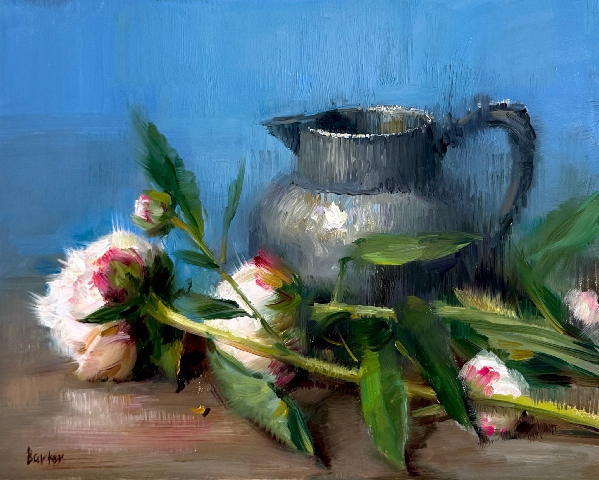 Peonies and Pewter by Stacy Barter at LePrince Galleries