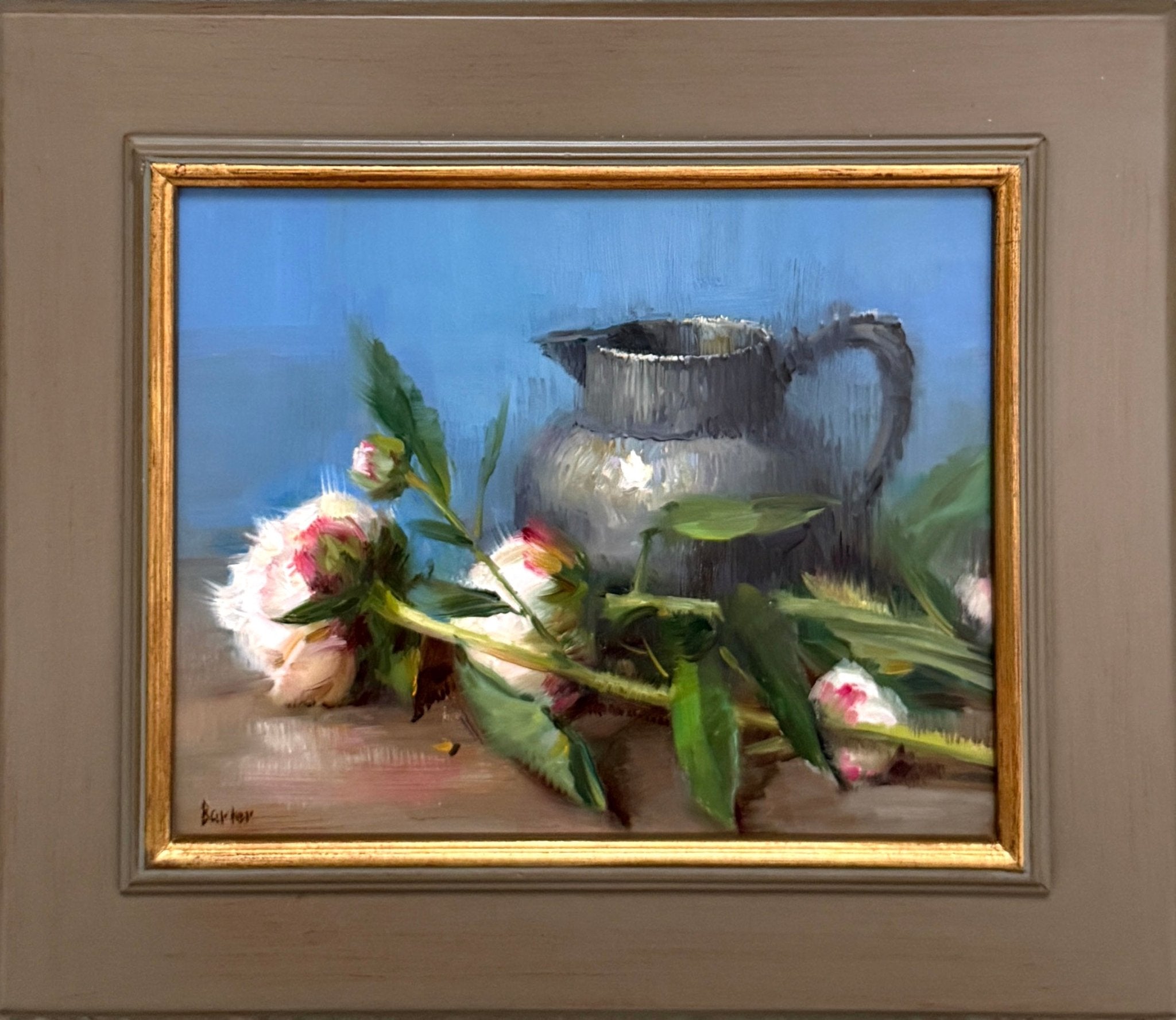 Peonies and Pewter by Stacy Barter at LePrince Galleries